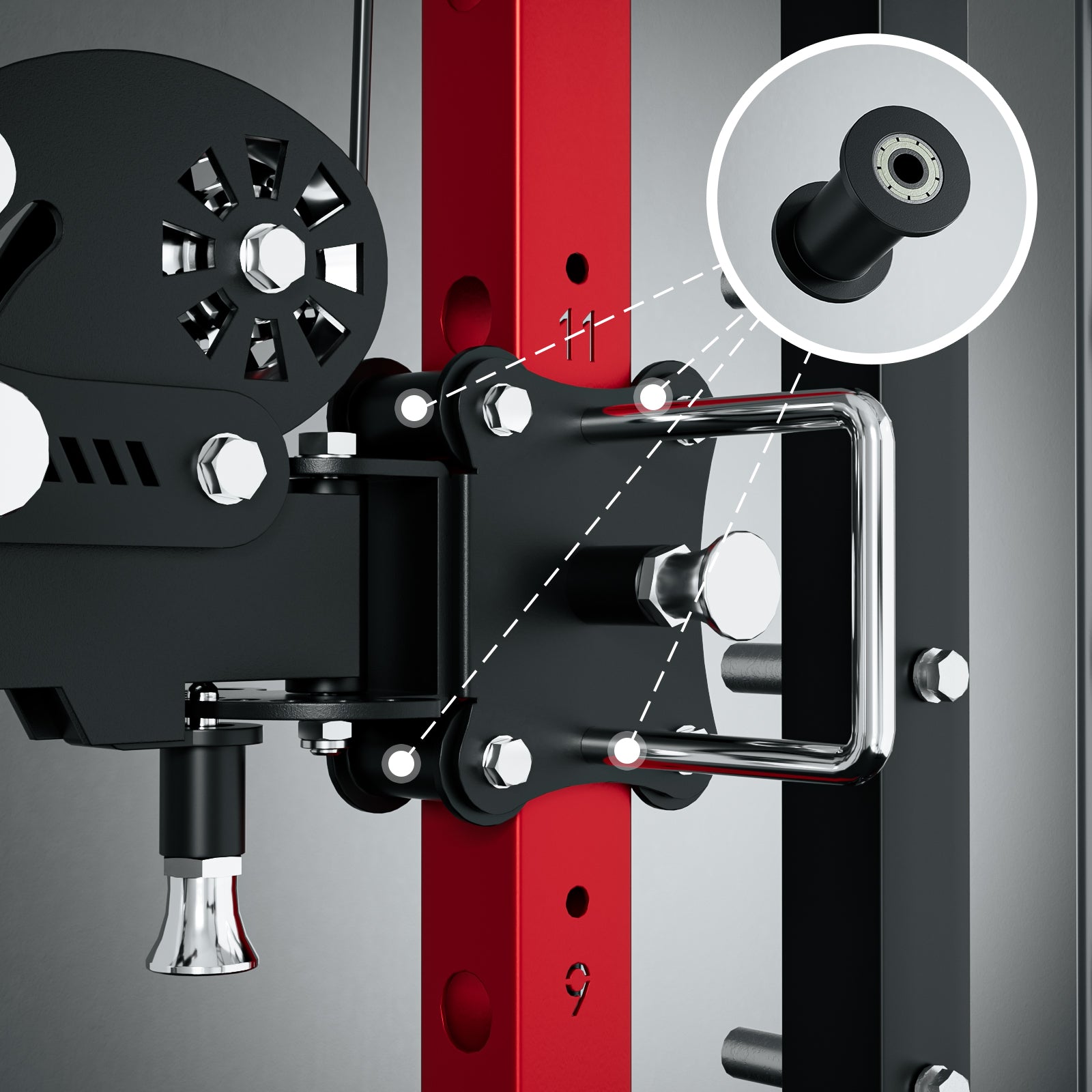 RitFit TAM1 Tornado arm attachment for M1 PRO, showing the adjustable black and silver exercise attachment with textured grips.