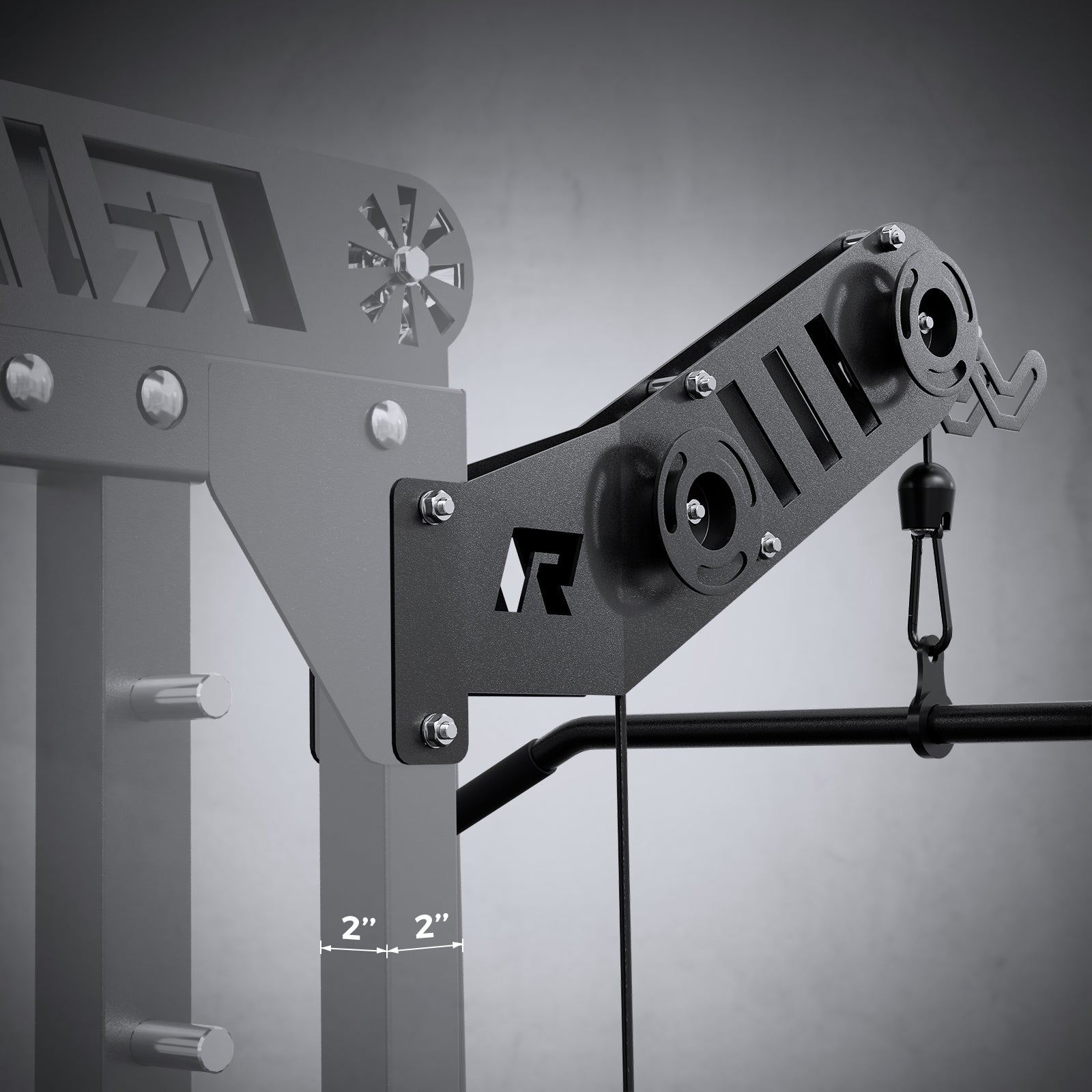 RitFit LDM1 Lat Pulldown Attachment for M1 PRO, black metal gym equipment attachment with handle and mounting features.