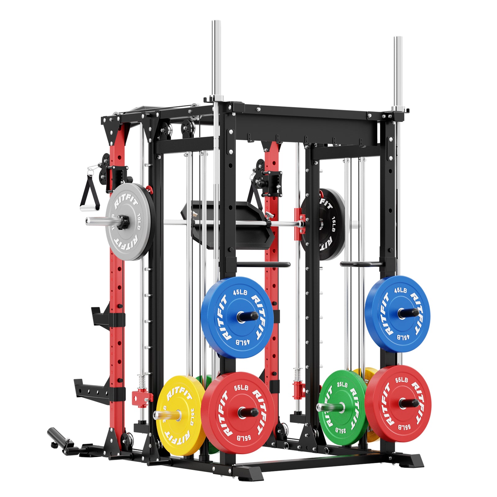 RitFit BUFFALO Multifunctional Smith Machine with Lat Pull Down and Cable Crossover for Versatile Strength Training
