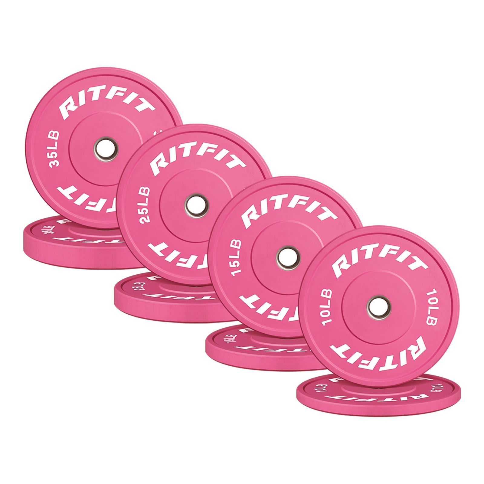 RitFit Pink Weight Plates Olympic Bumper Plates Weight Plates Fit 2" Barbells - RitFit