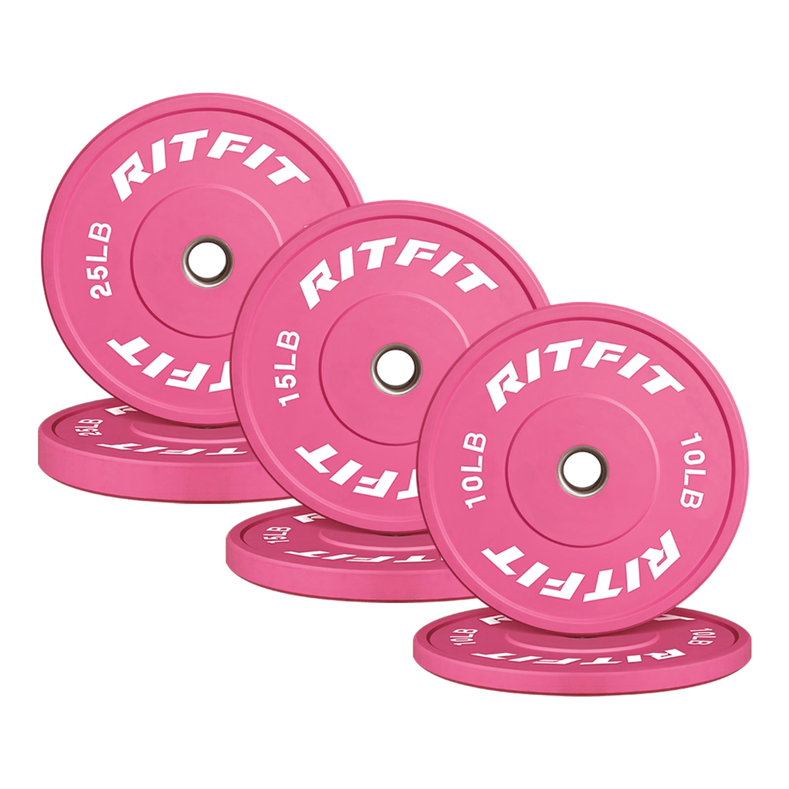 RitFit Pink Weight Plates Olympic Bumper Plates Weight Plates Fit 2" Barbells - RitFit