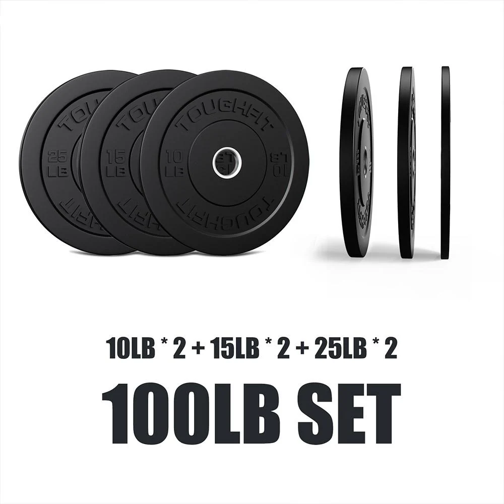 ToughFit Black Olympic Weight Plates 100lb Set