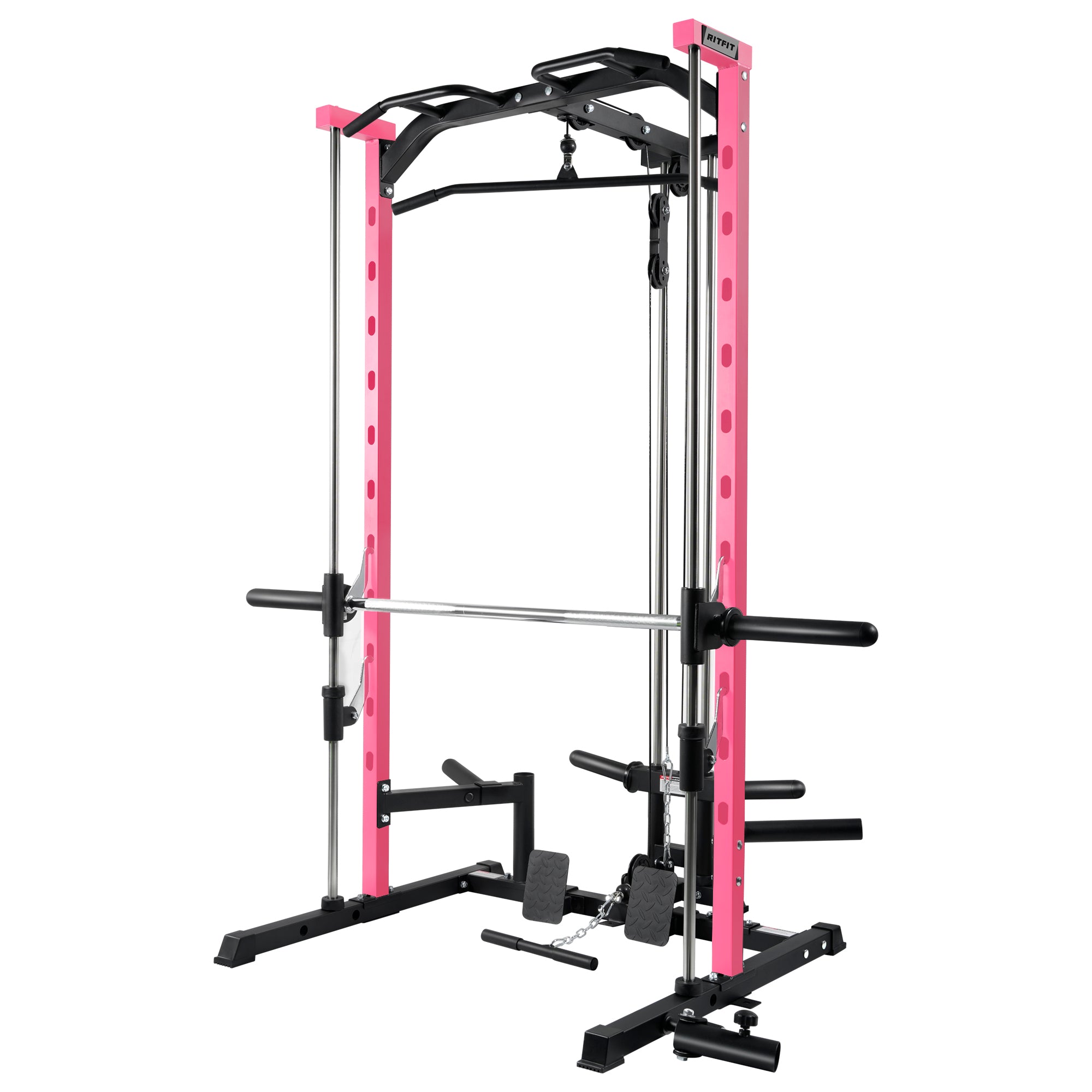 RitFit PSR05 2.0 Multifunctional Smith Machine Power Rack with LAT-Pull Down System