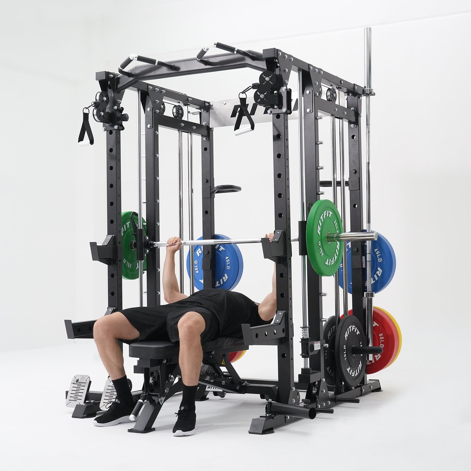 RitFit BUFFALO Smith Machine Home Gym Package with Lat Pull Down and Cable Crossover - RitFit