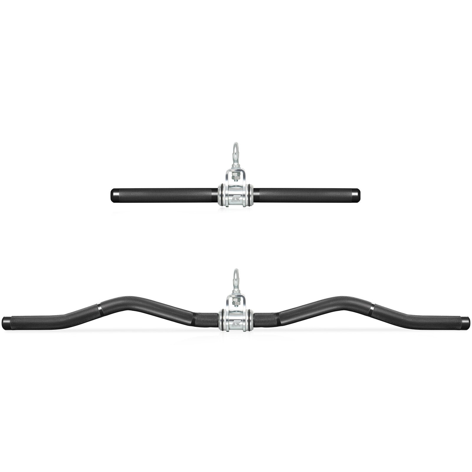 RitFit Aluminum Alloy Handle Set Long W-Shaped and Short Straight Bar for Cable Machine