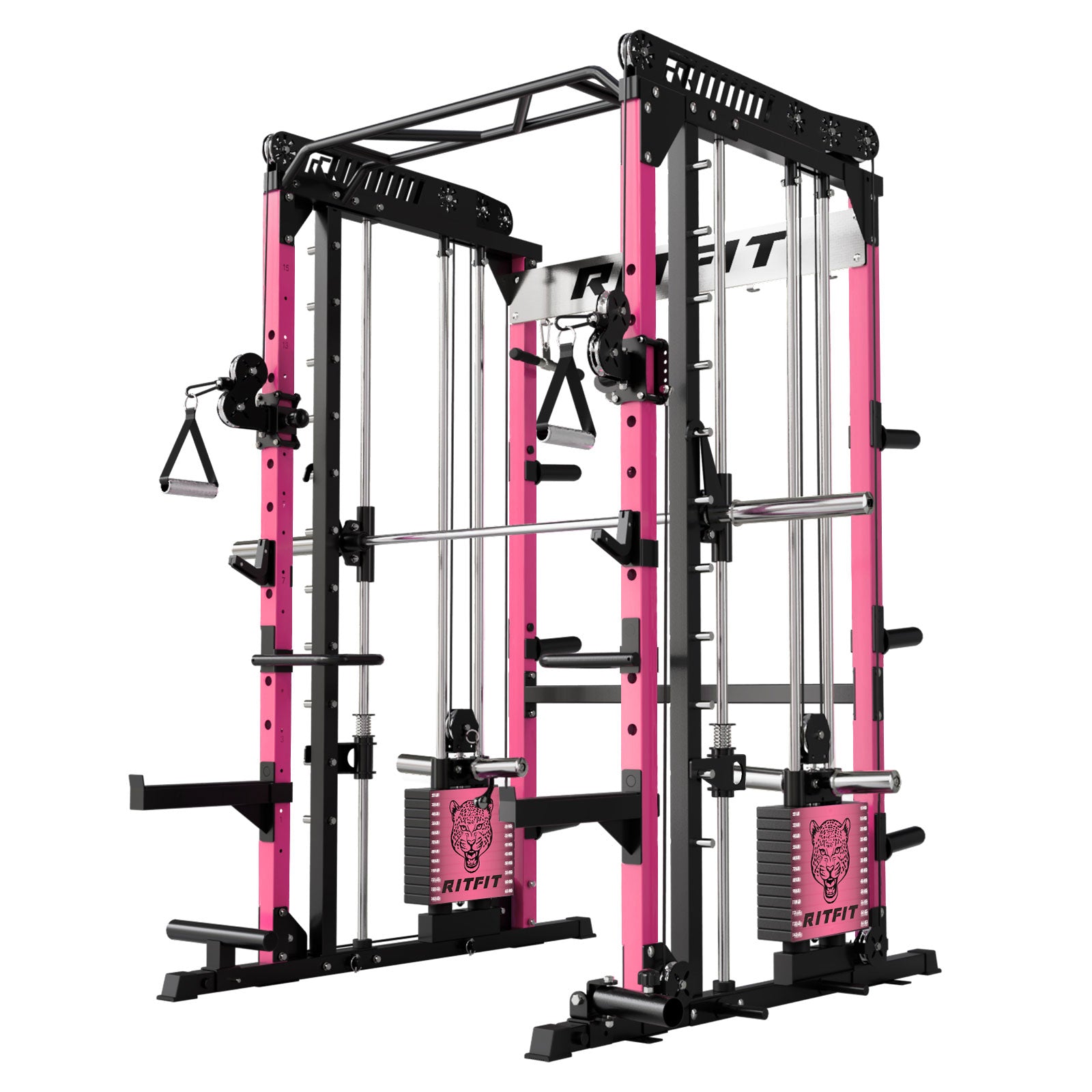 RitFit M1 PRO Multi-Functional Smith Machine with Cable Crossover System and Squat Rack for Home Gym - RitFit