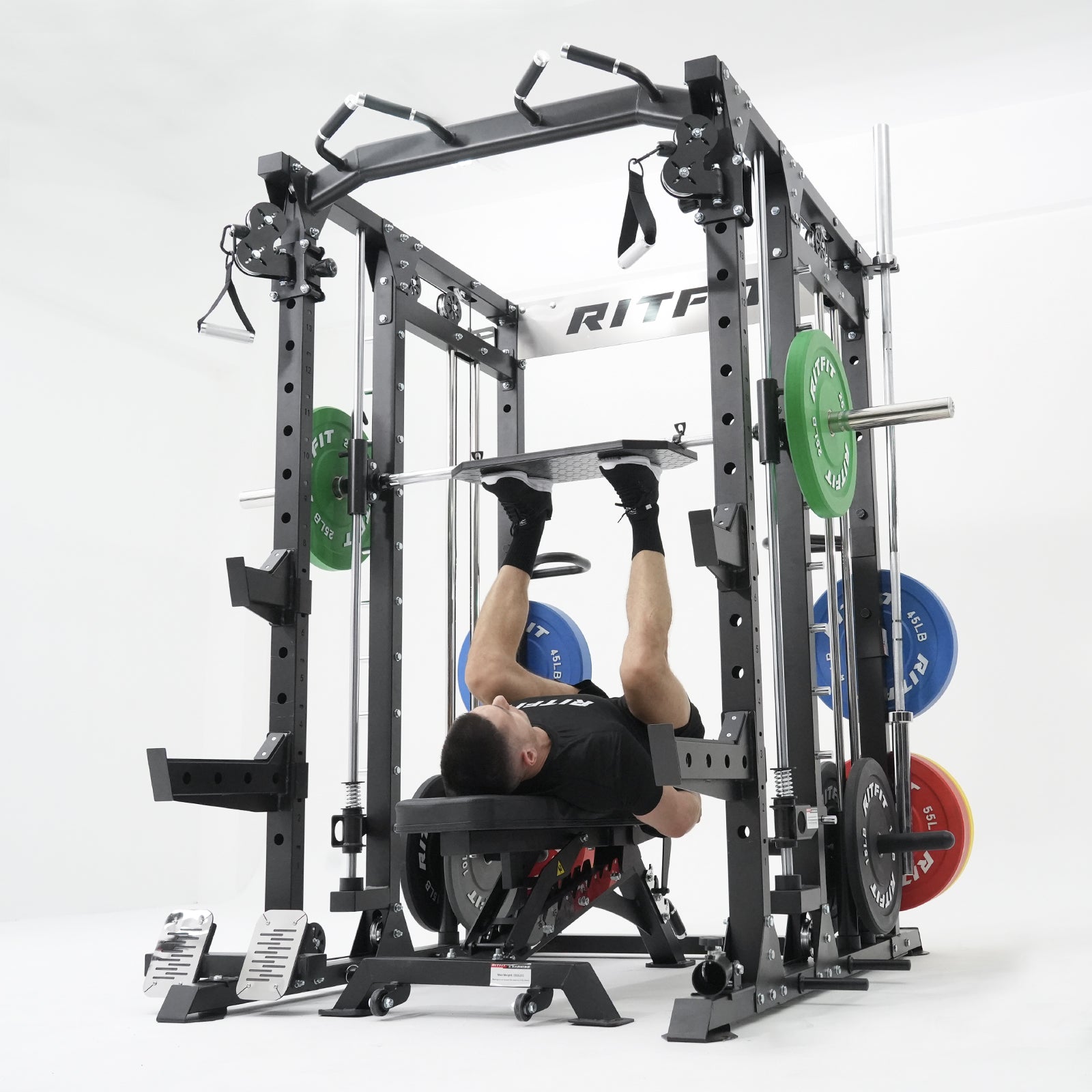 RitFit BUFFALO Smith Machine Home Gym Package with Lat Pull Down and Cable Crossover - RitFit