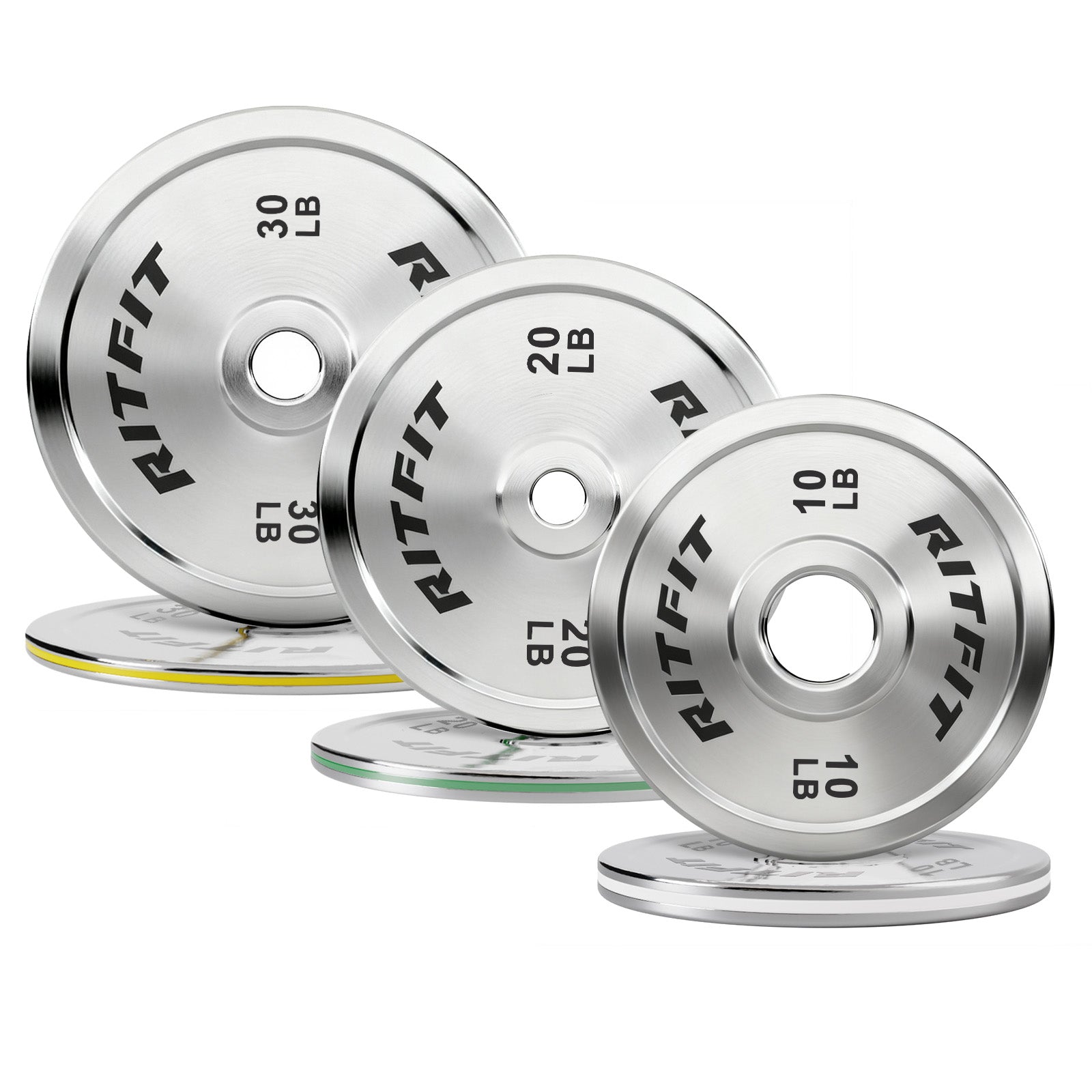 RitFit Silver Steel Strip Olympic Plates 2-Inch