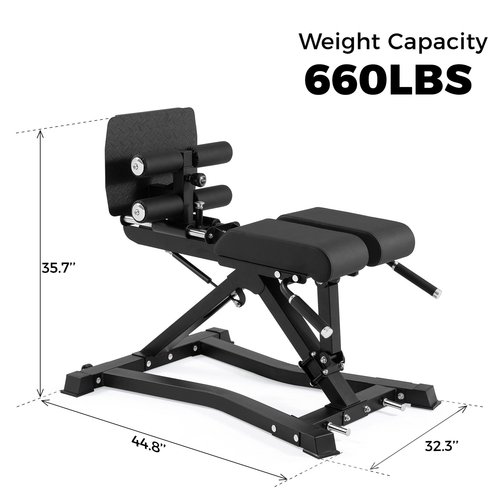 RitFit BE01 adjustable back extension machine for strength training, featuring padded support and sturdy frame for home or gym use.