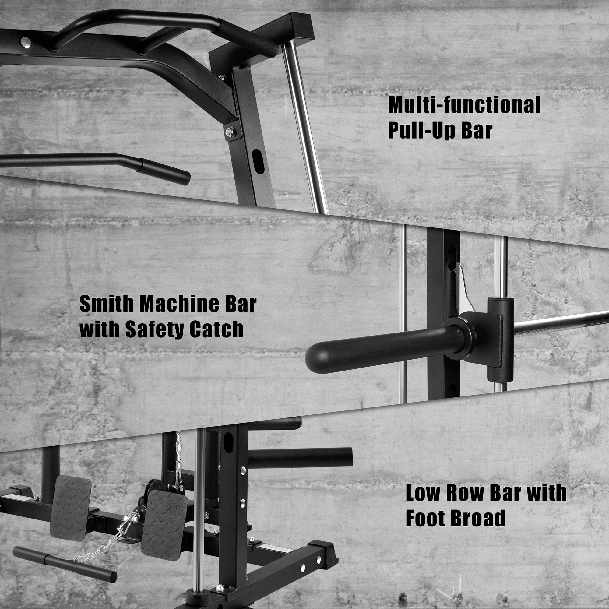 Multifunctional Smith Machine with Lat Pulldown and Low Row RitFit