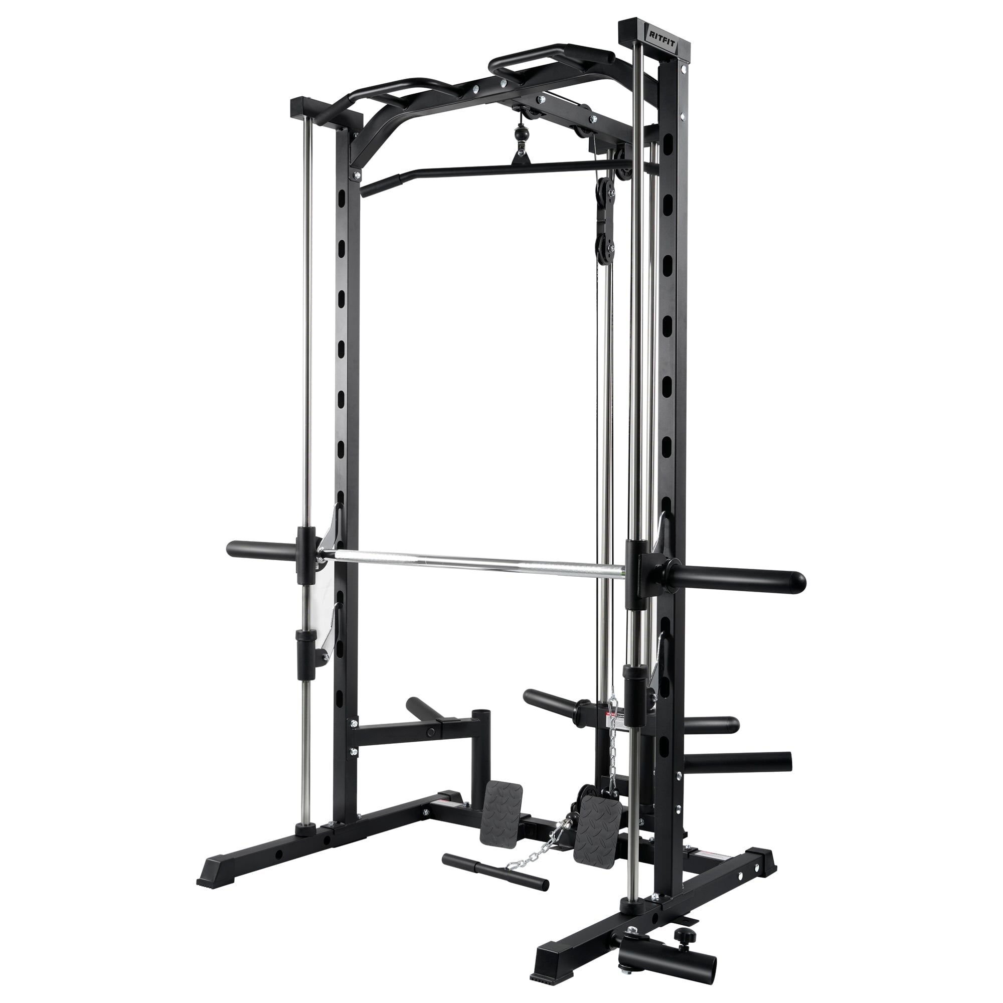 Multifunctional Smith Machine with Lat Pulldown and Low Row RitFit Black
