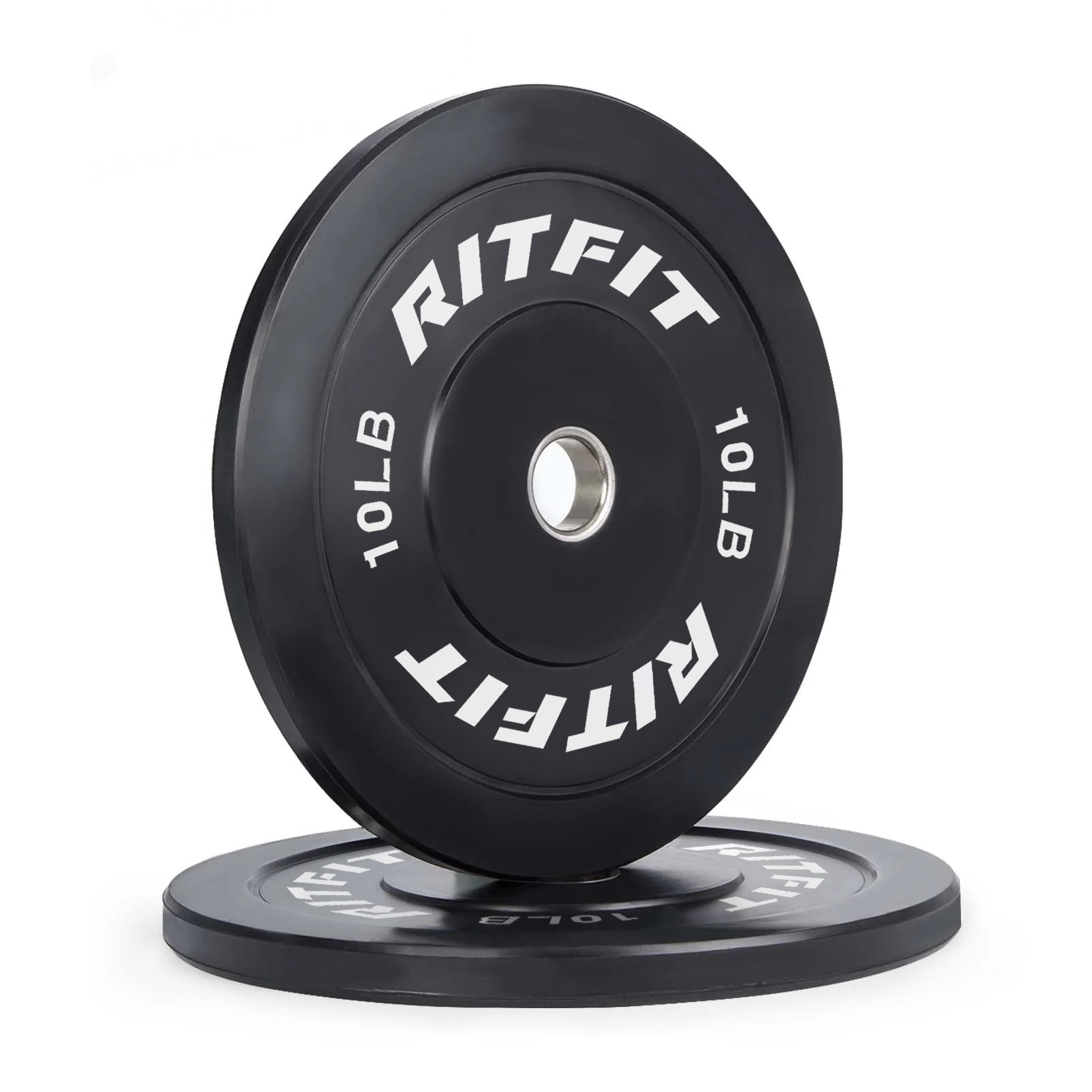 RitFit Bumper Plates Olympic Rubber Weight Plates, 2-inch Bars&Plates RitFit 10LB Pair