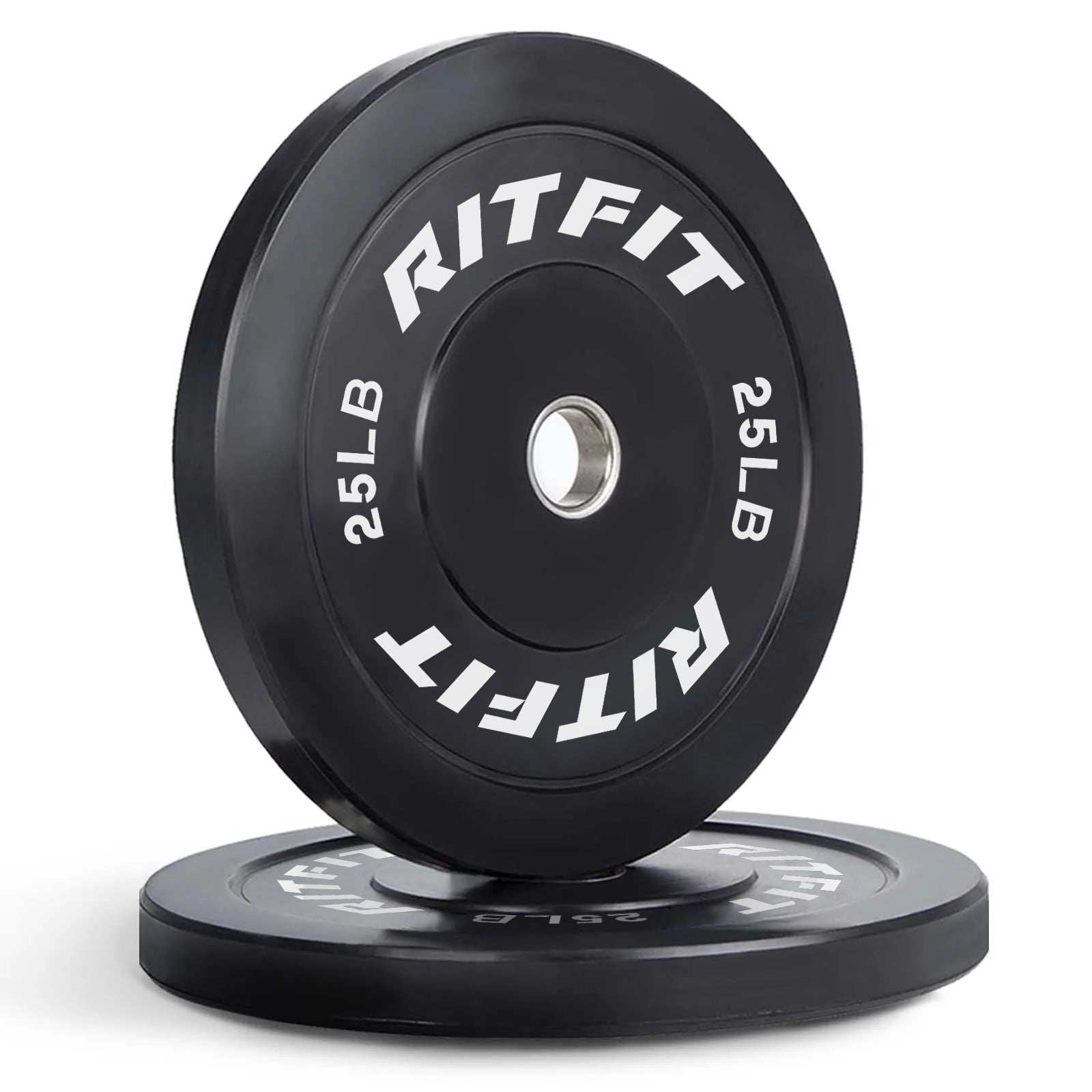 RitFit Bumper Plates Olympic Rubber Weight Plates, 2-inch Bars&Plates RitFit 25LB Pair