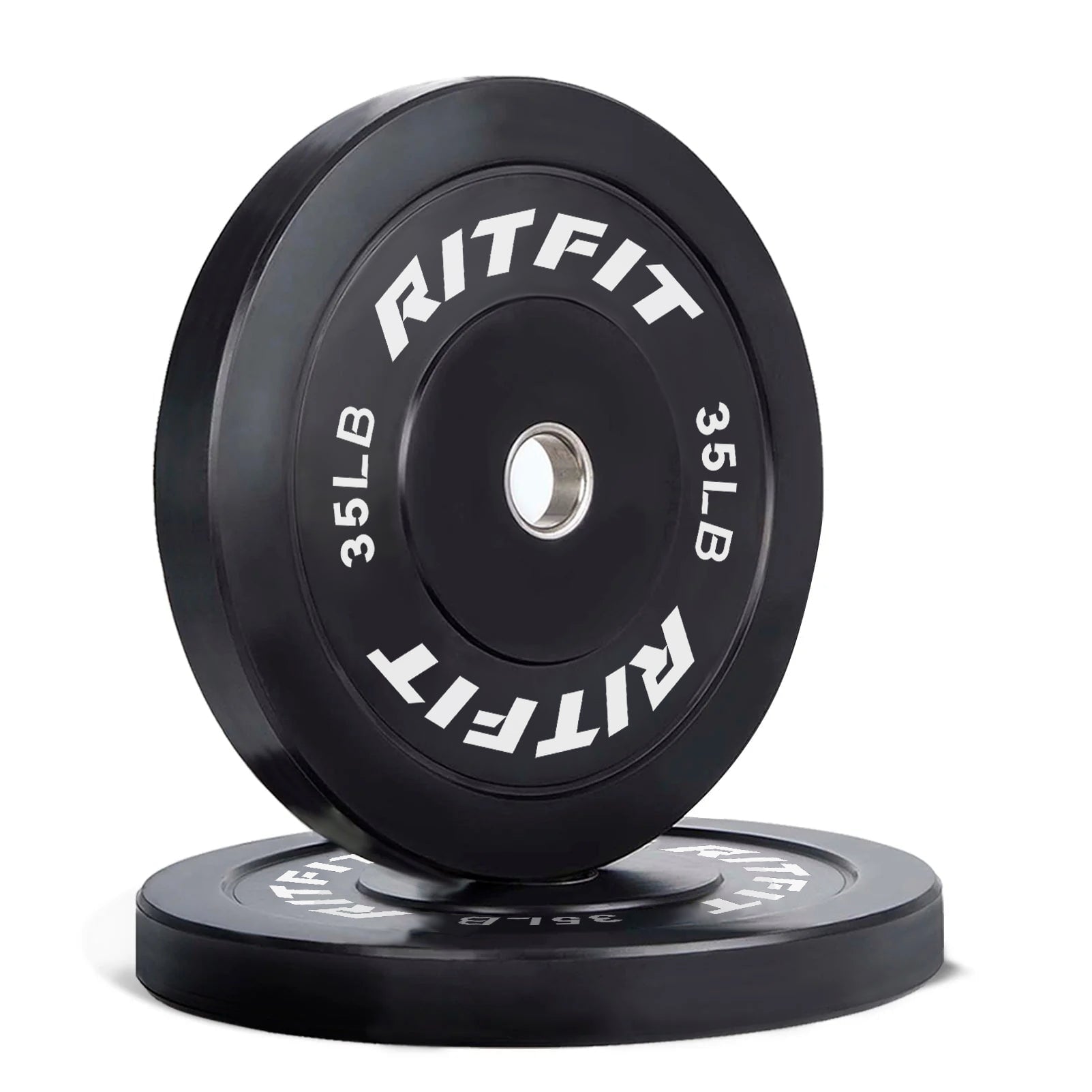 RitFit Bumper Plates Olympic Rubber Weight Plates, 2-inch Bars&Plates RitFit 35LB Pair