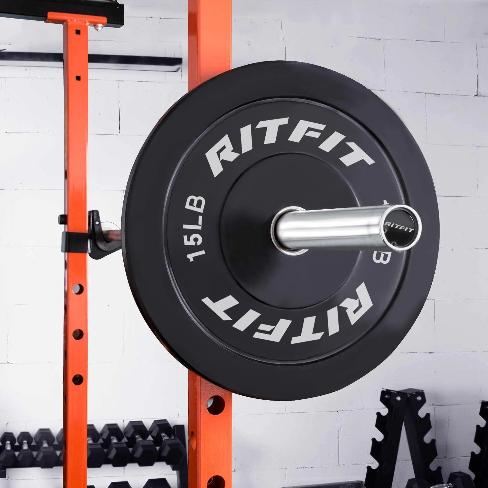 RitFit Bumper Plates Olympic Rubber Weight Plates, 2-inch Bars&Plates RitFit