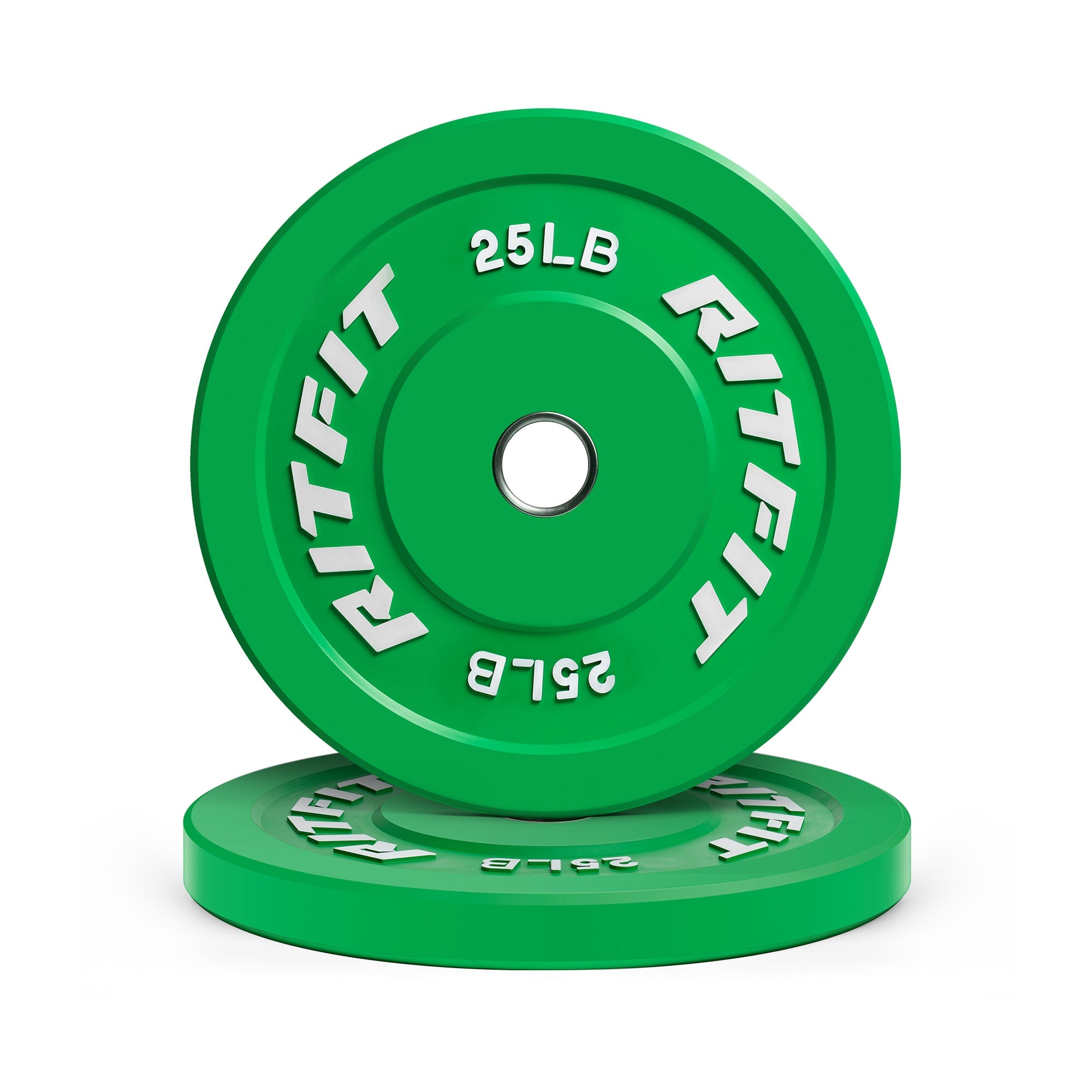 RitFit Color Bumper Plates Olympic 2-Inch Rubber Exercise & Fitness RitFit 25LB Pair