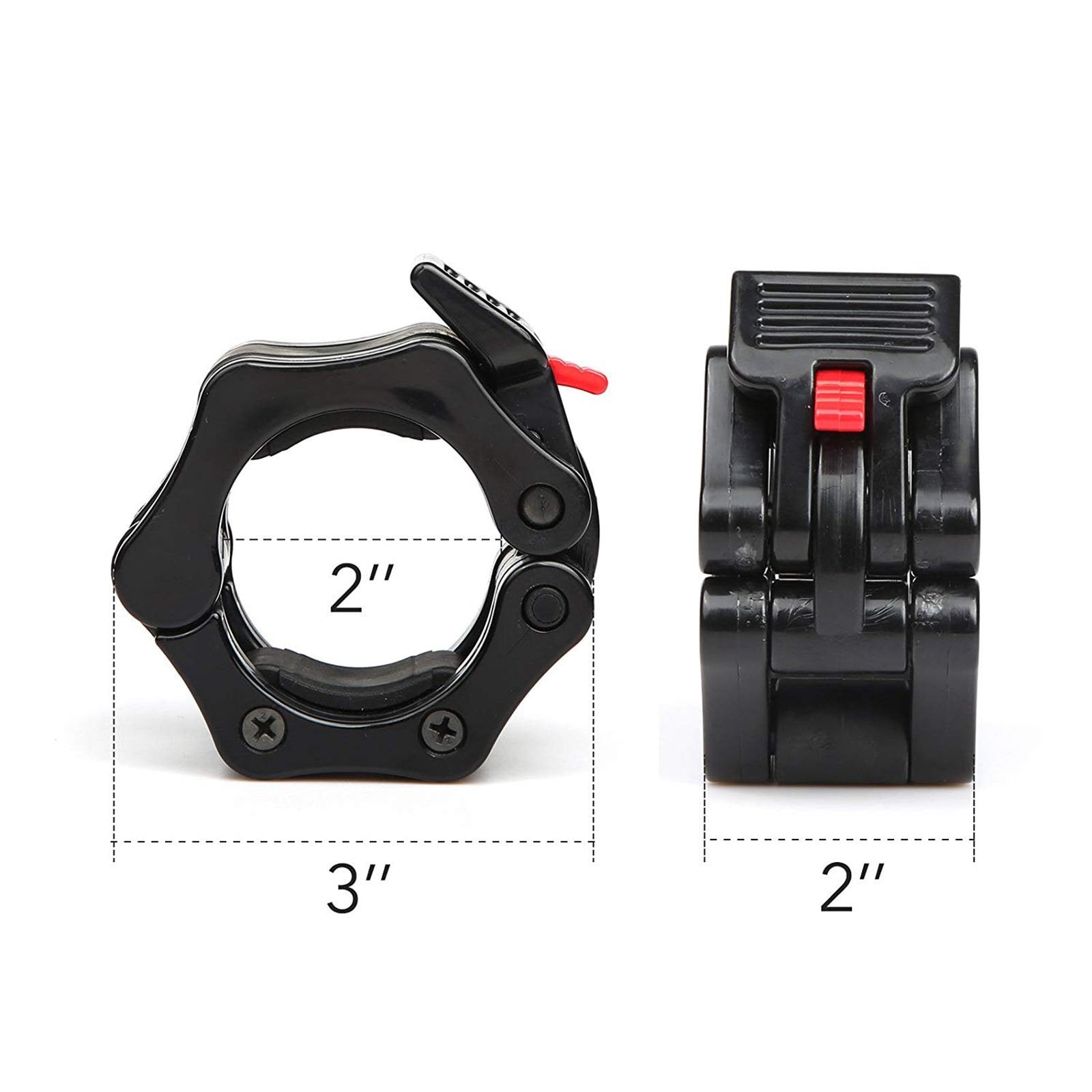 RitFit Olympic Barbell Collars Weight Clips for Bars 2" Bar Clamps