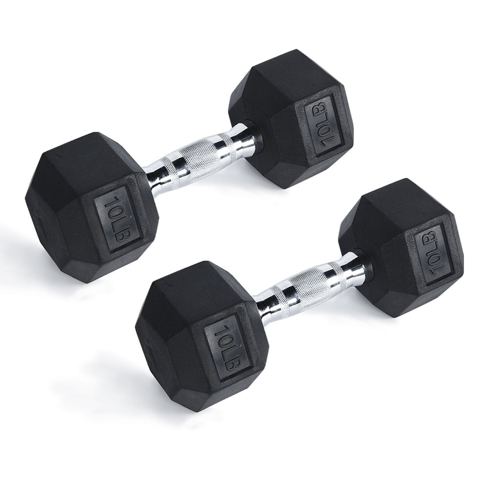 RitFit Rubber Hex Dumbbells Weight RitFit 10 lbs (pair)