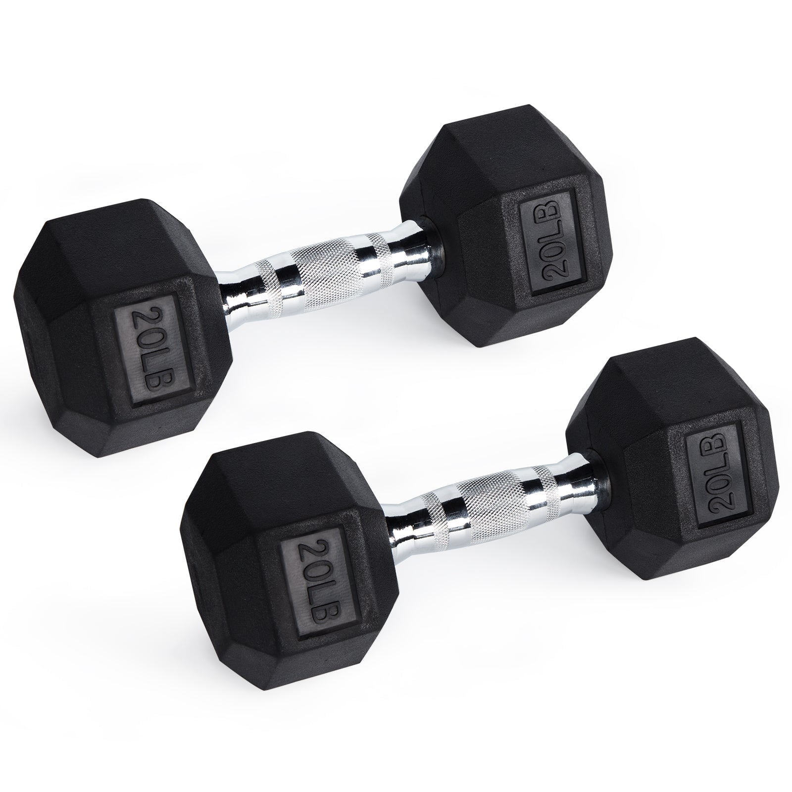 RitFit Rubber Hex Dumbbells Weight RitFit 20 lbs (pair)