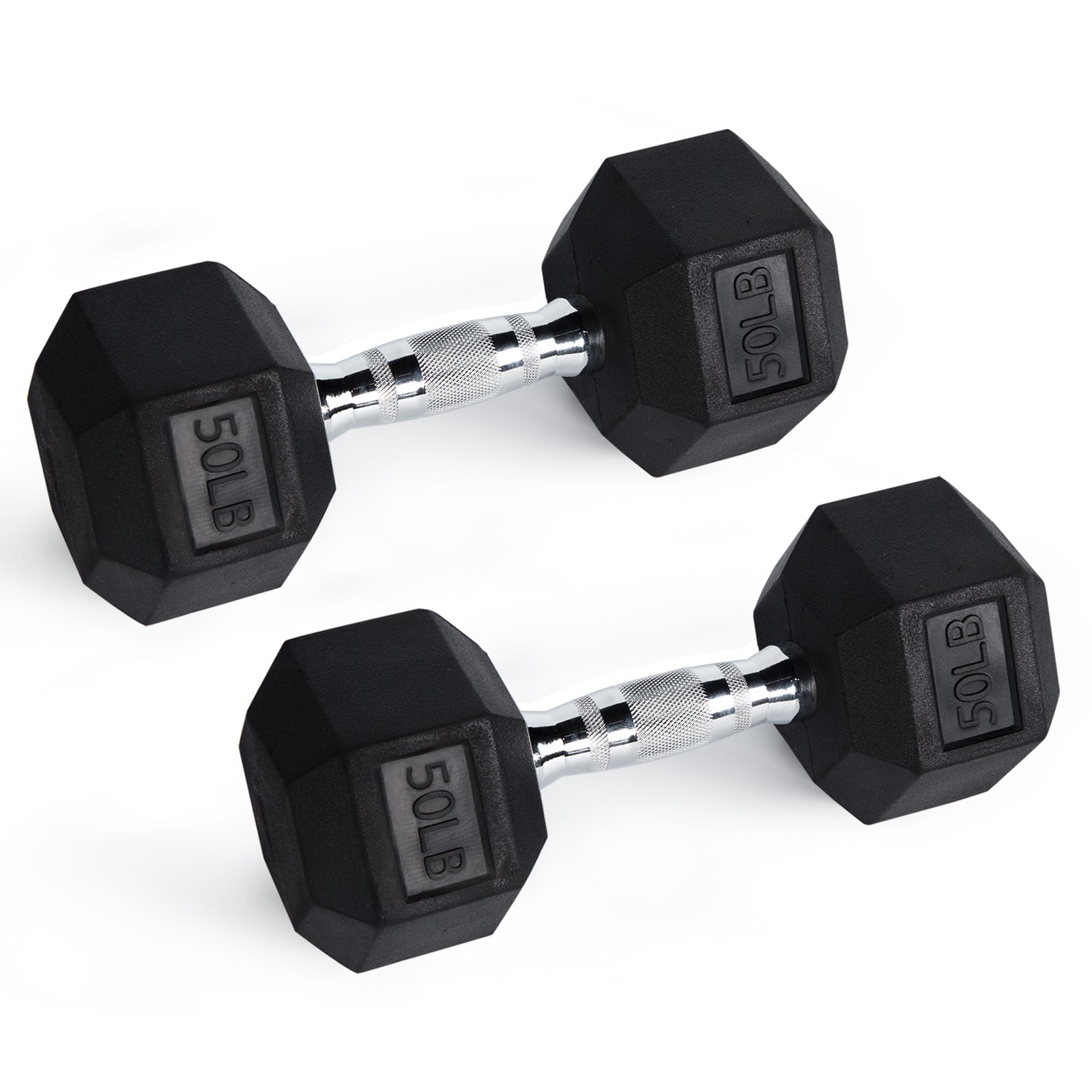 RitFit Rubber Hex Dumbbells Weight RitFit 50 lbs (pair)