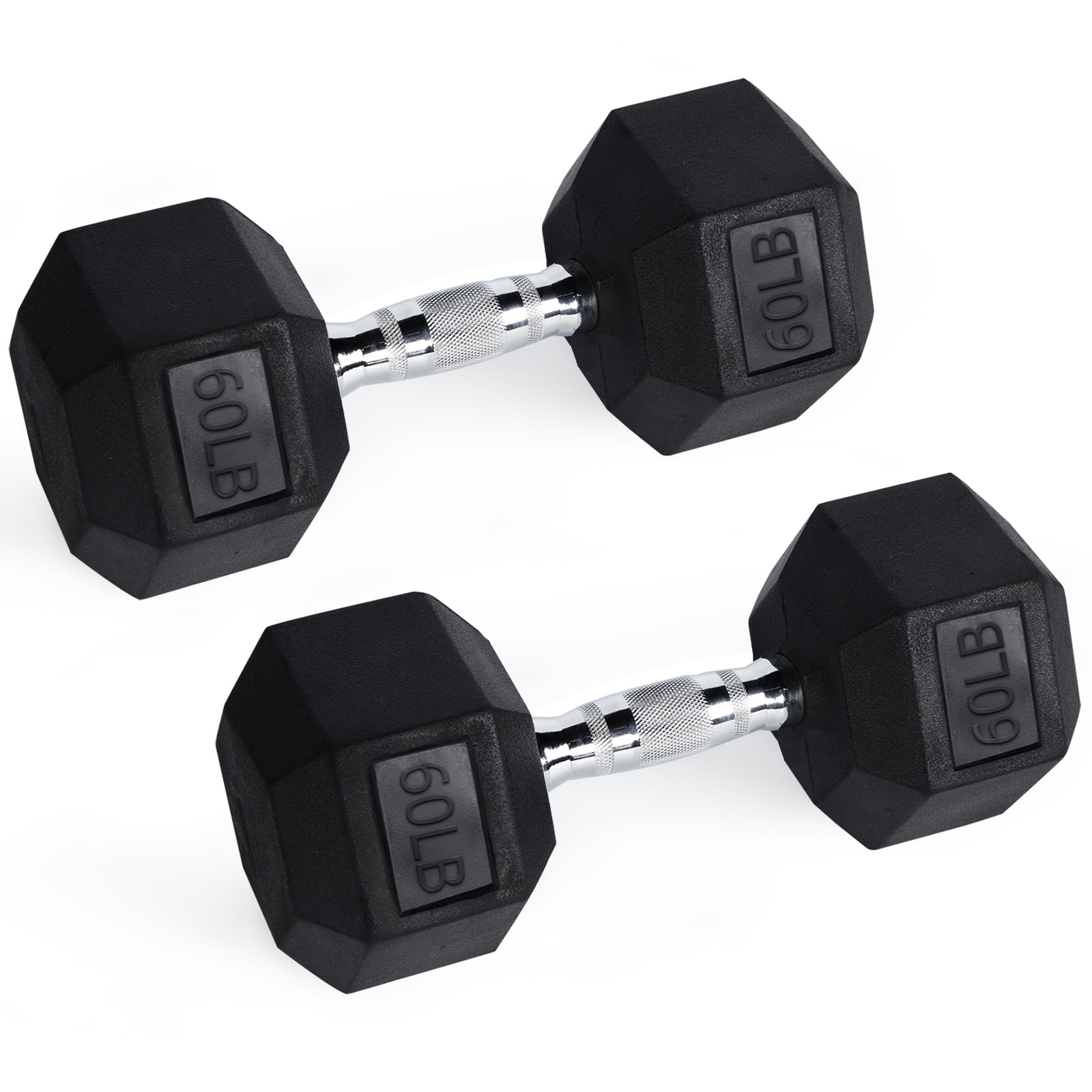 RitFit Rubber Hex Dumbbells Weight RitFit 60 lbs (pair)