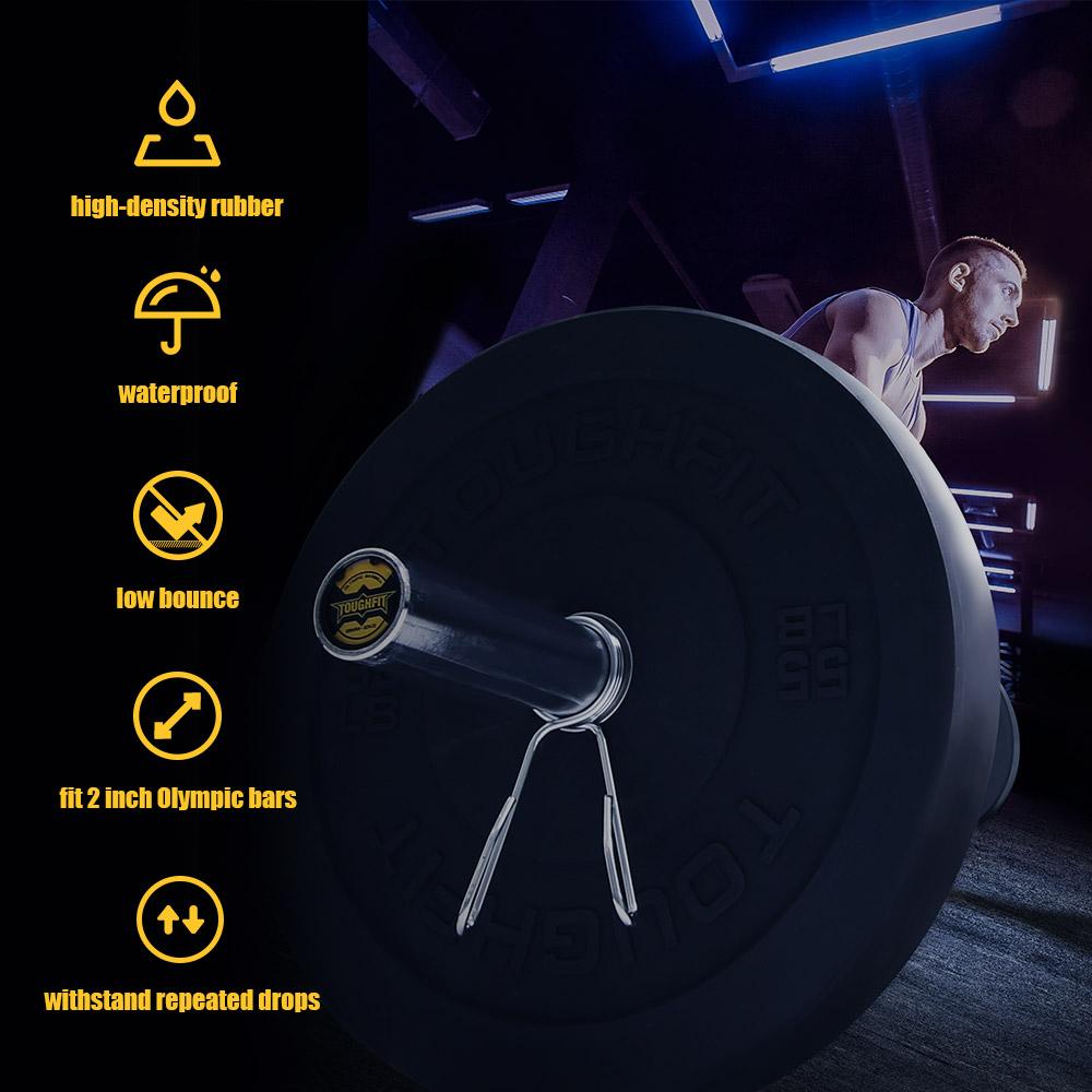 ToughFit Black Olympic Weight Plates Bumper Plates Set RitFit