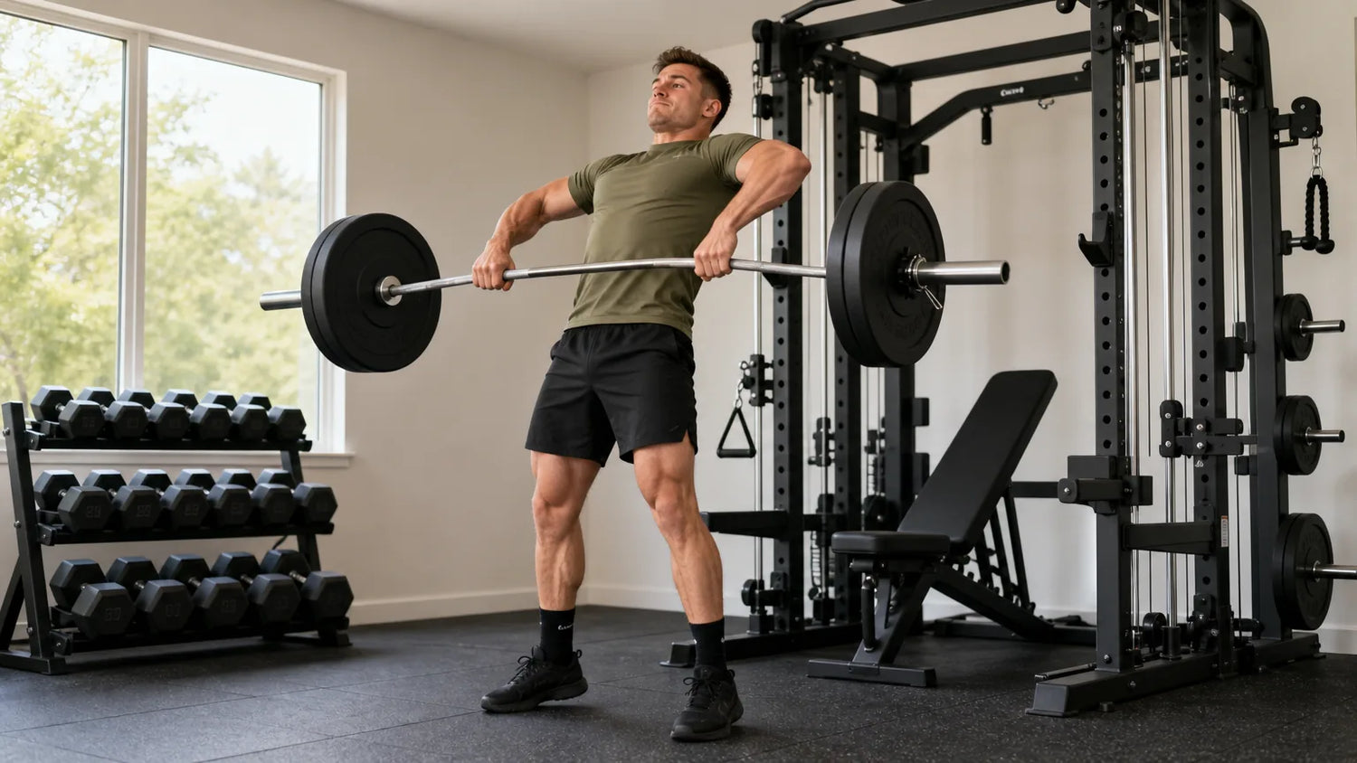 Weightlifting barbell flexing with whip during an olympic lift