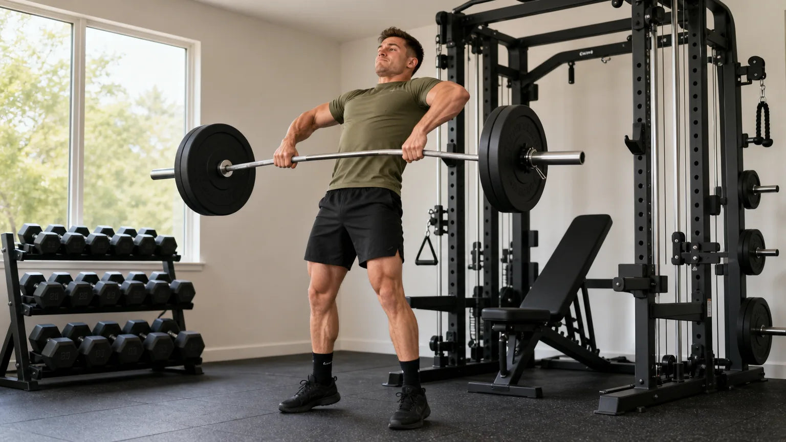 Weightlifting barbell flexing with whip during an olympic lift