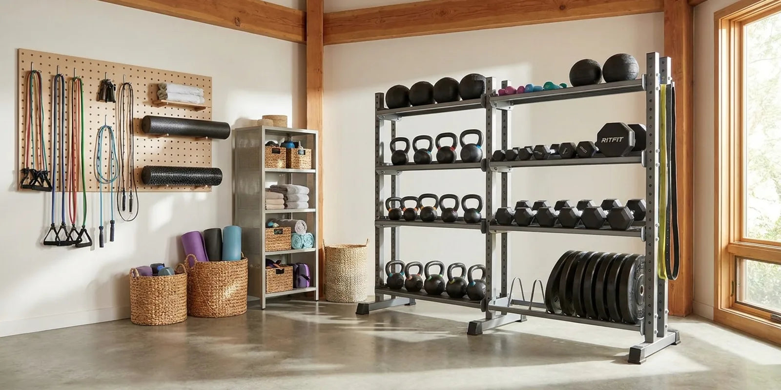 Best Storage Solutions for Organizing Home Gyms