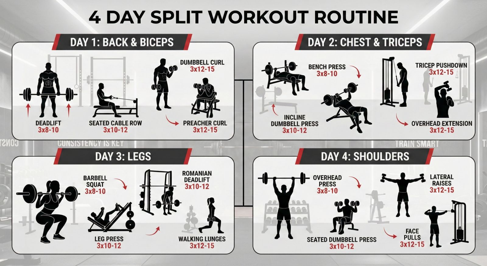 4 Day Split Workout Routine: The Complete Guide for Beginners