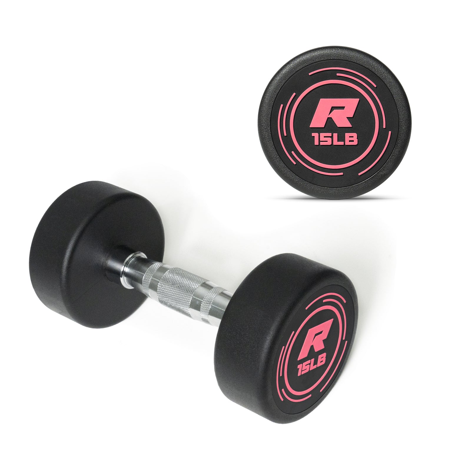 RitFit Pink PVC-Coated Round Dumbbells in Pairs