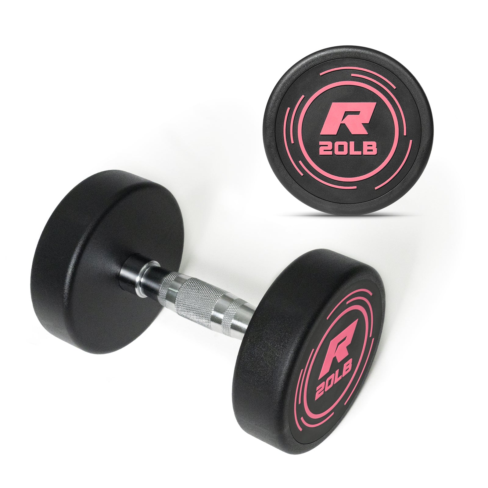RitFit Pink PVC-Coated Round Dumbbells in Pairs