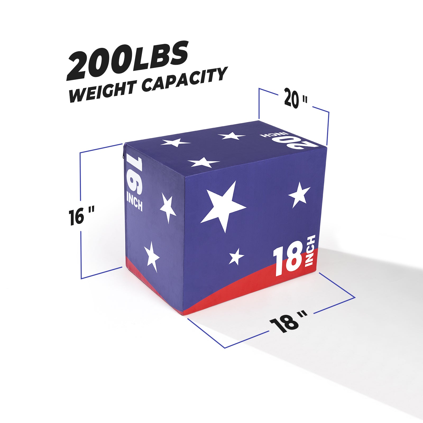 RitFit Patriotic Color 3-in-1 Foam Plyo Box Jump Platform