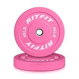 RitFit Pink Weight Plates Olympic Bumper Plates Weight Plates Fit 2" Barbells