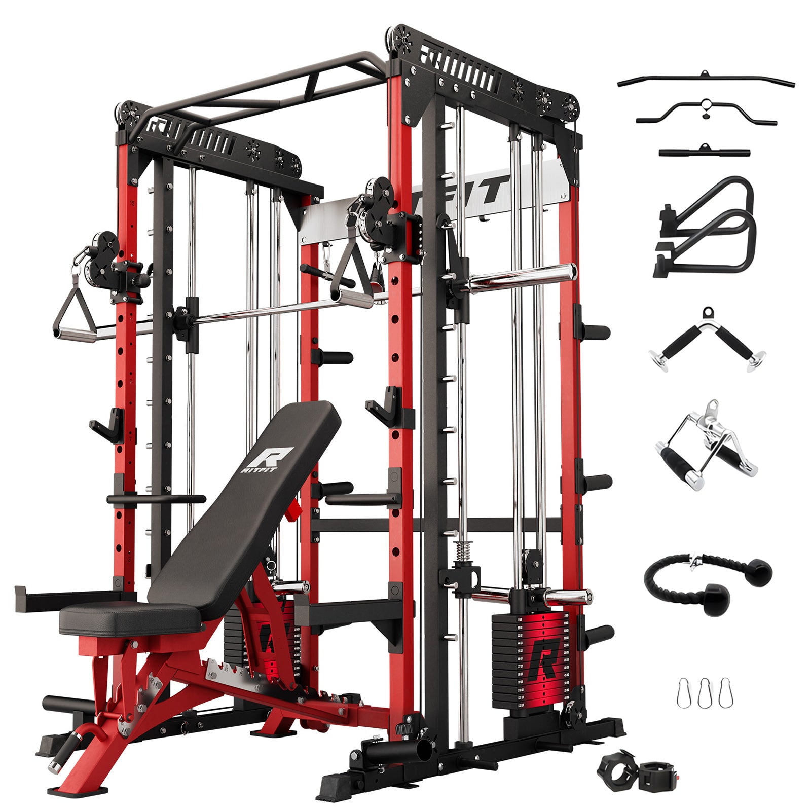 RitFit M1 PRO Smith Machine Weight Stack Home Gym Package
