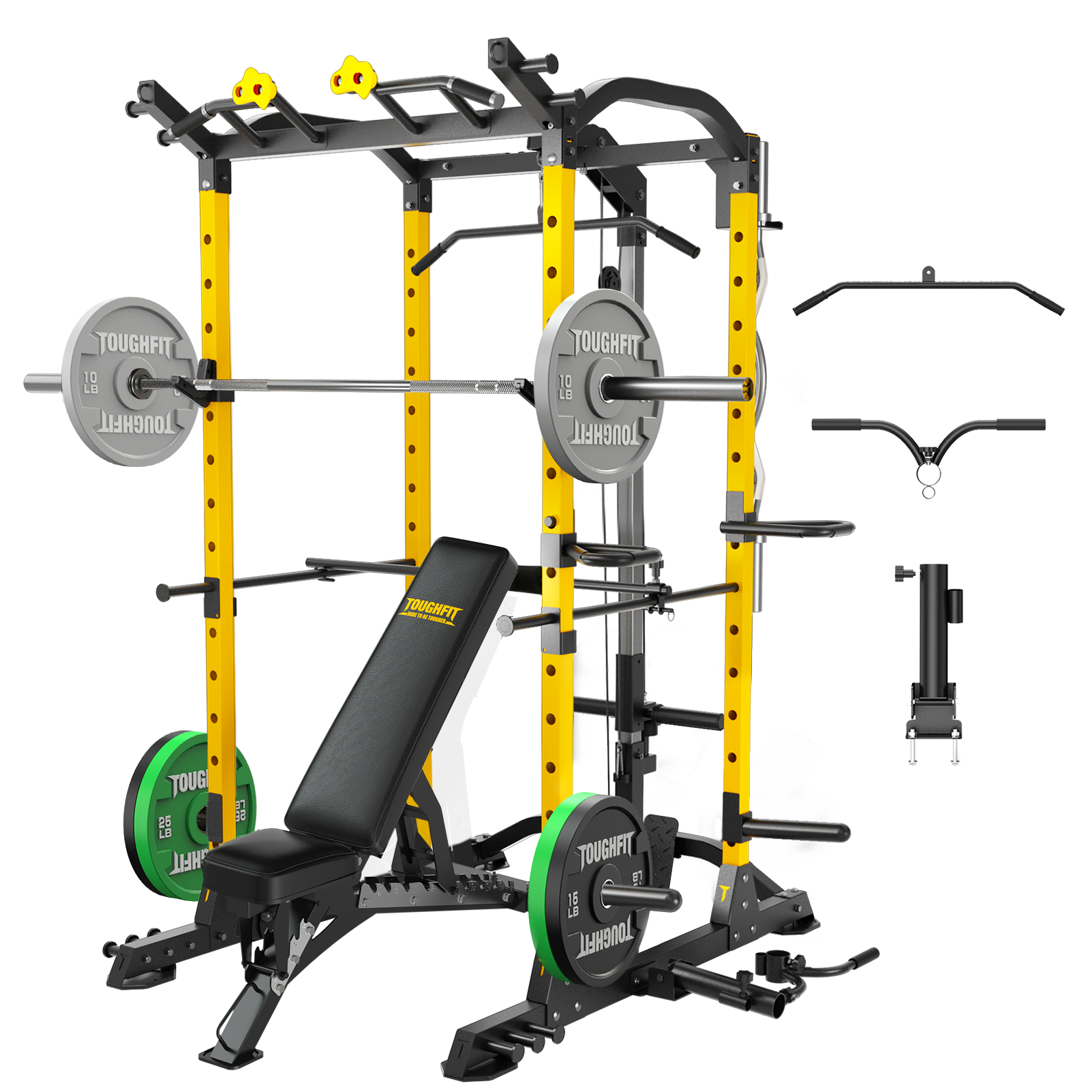 Power Rack Home Gym Package with Bench&PlatesToughFit