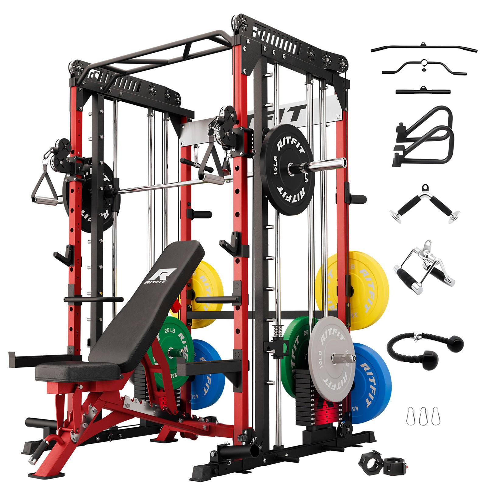 RitFit M1 PRO Smith Machine Weight Stack Home Gym Package