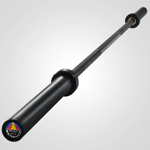 RitFit Solid Black Olympic Barbell for Home Gym