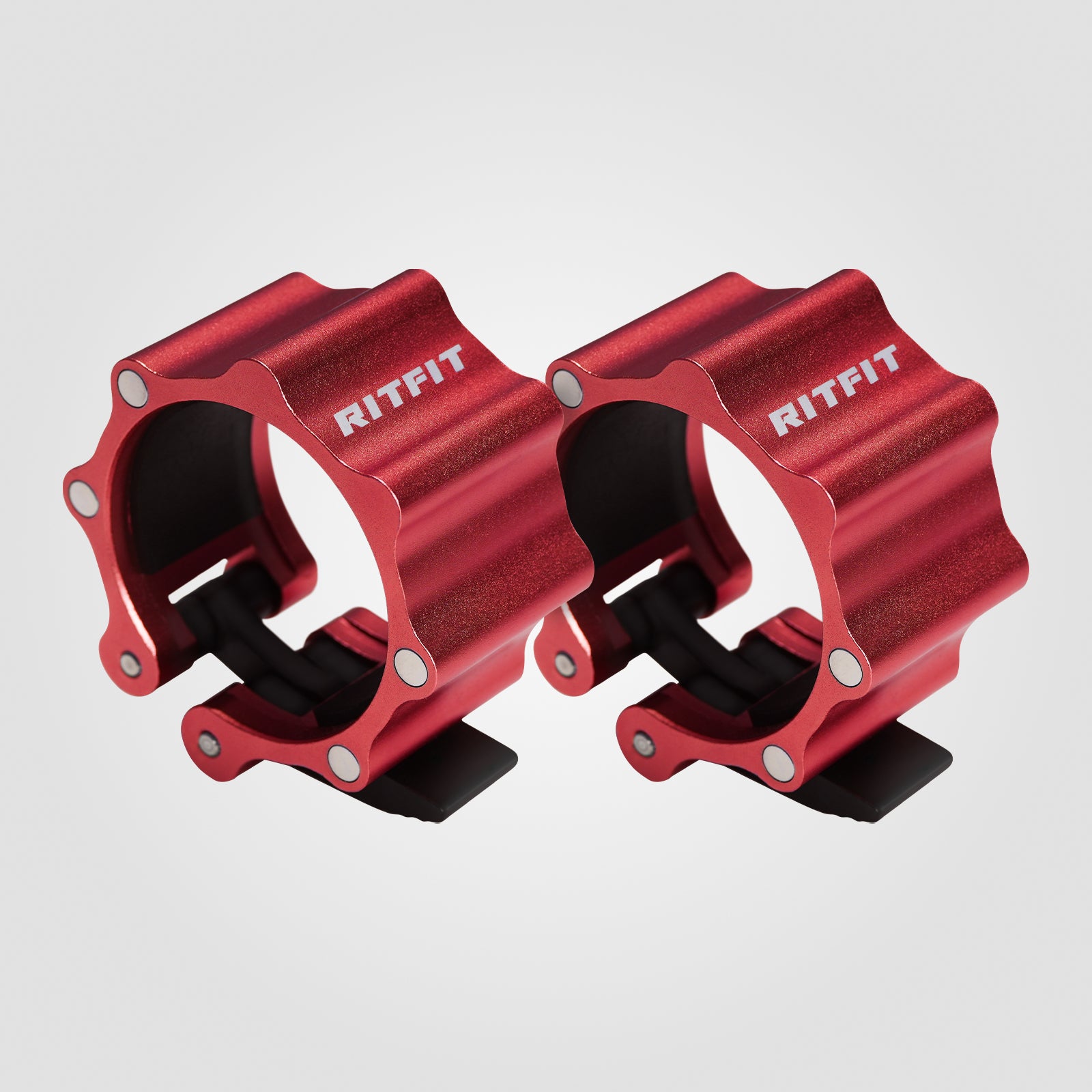 RitFit 2-Inch Barbell Collars, Aluminum Quick Release Clamps with Non-Slip Pads (Pair) - RitFit