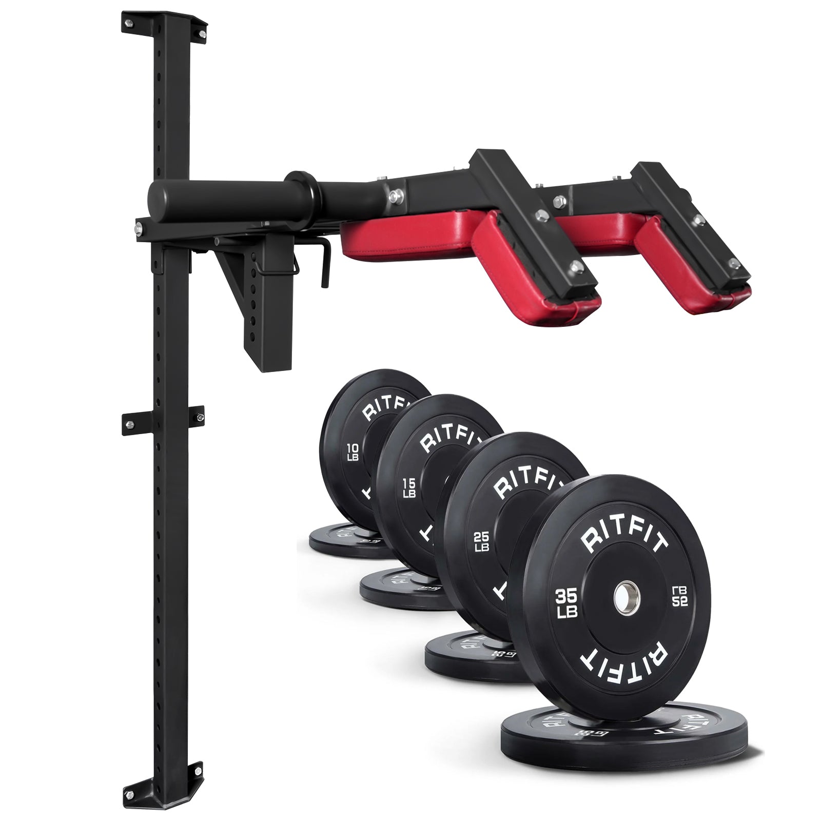 Wall Mouted Multifunctional Dip Hack Squat With Supporting Uprights - RitFit
