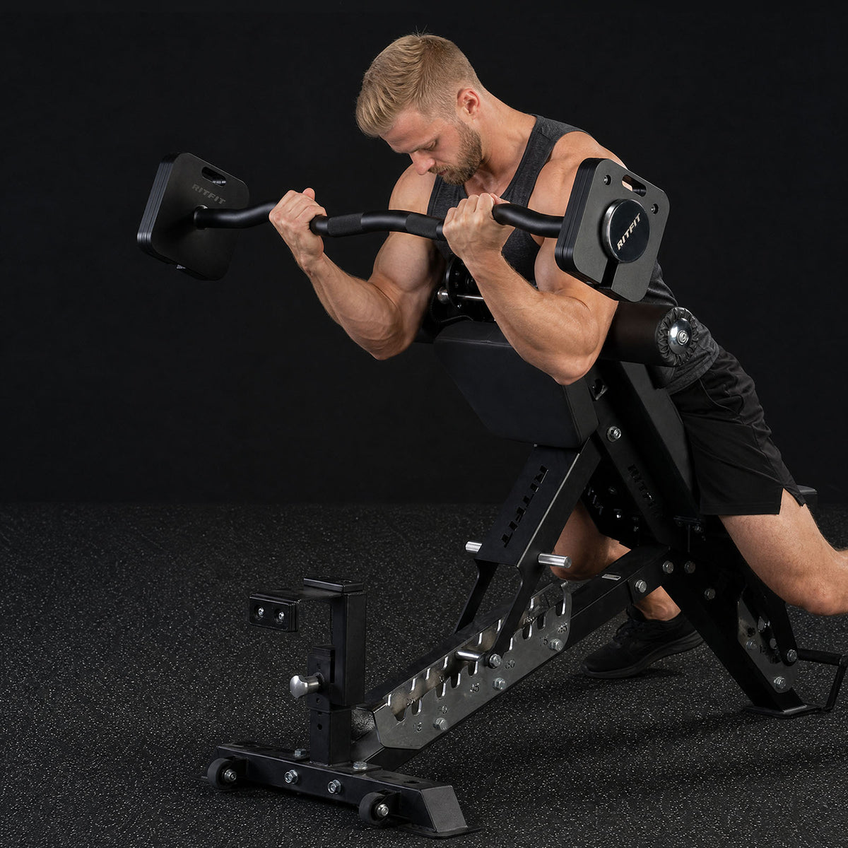 RitFit adjustable dumbbell set with rack and attachments for home gym training