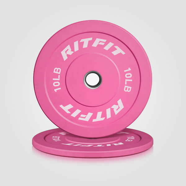 RitFit Pink Weight Plates Olympic Bumper Plates Weight Plates Fit 2 Barbells