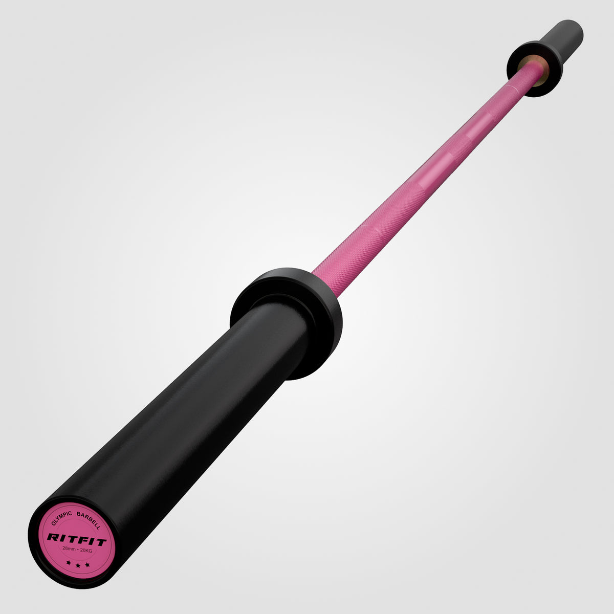 RitFit Black Pink Olympic Barbell 28mm 20KG Weight Lifting Bar - RitFit
