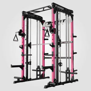 RitFit Pink M1 PRO Multi-Functional Smith Machine with Cable Crossover System and Squat Rack for Home Gym
