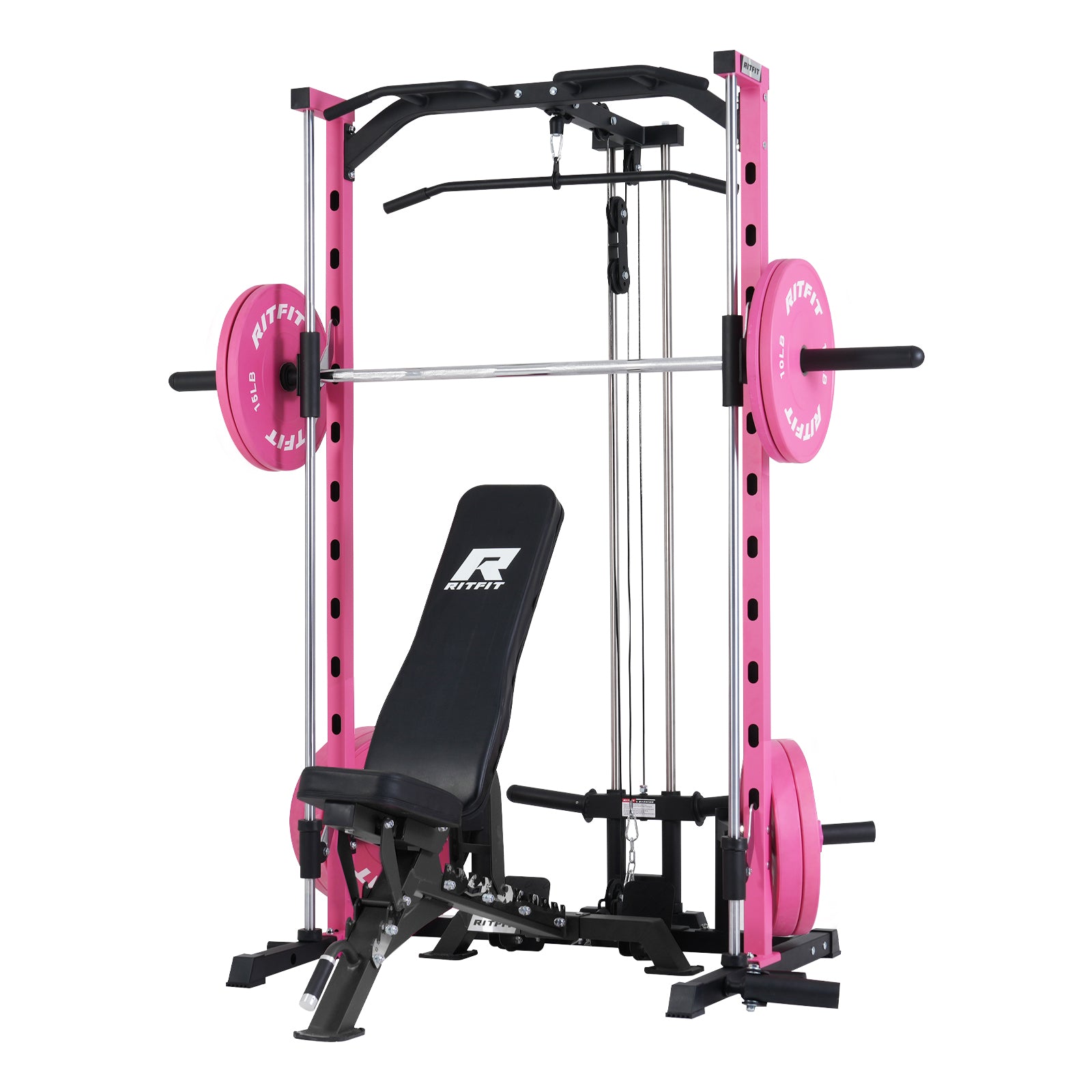 RitFit PSR05 2.0 Pink Smith Machine Package with LAT-Pull Down Attachm