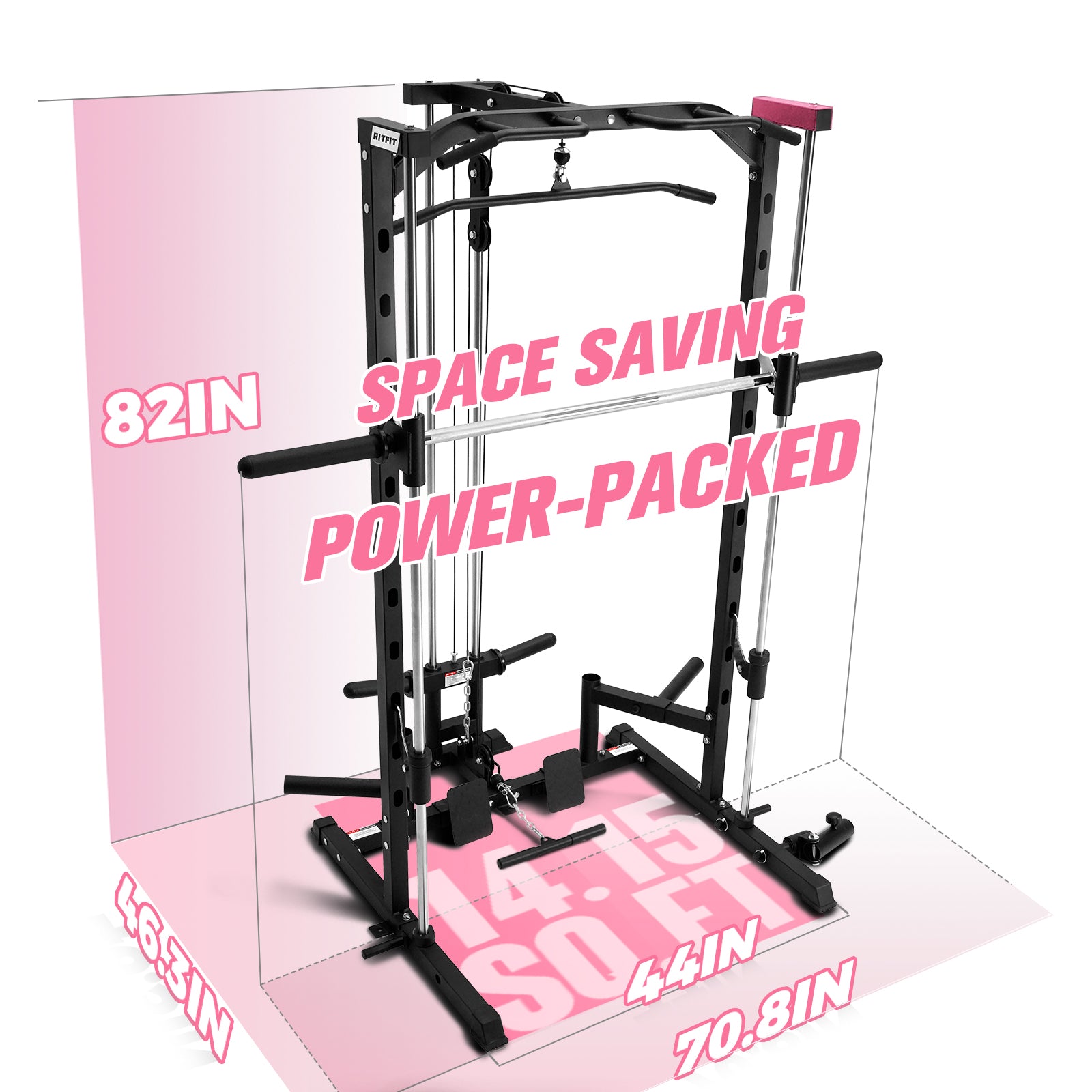 RitFit PSR05 2.0 Pink Smith Machine Package with LAT-Pull Down Attachments