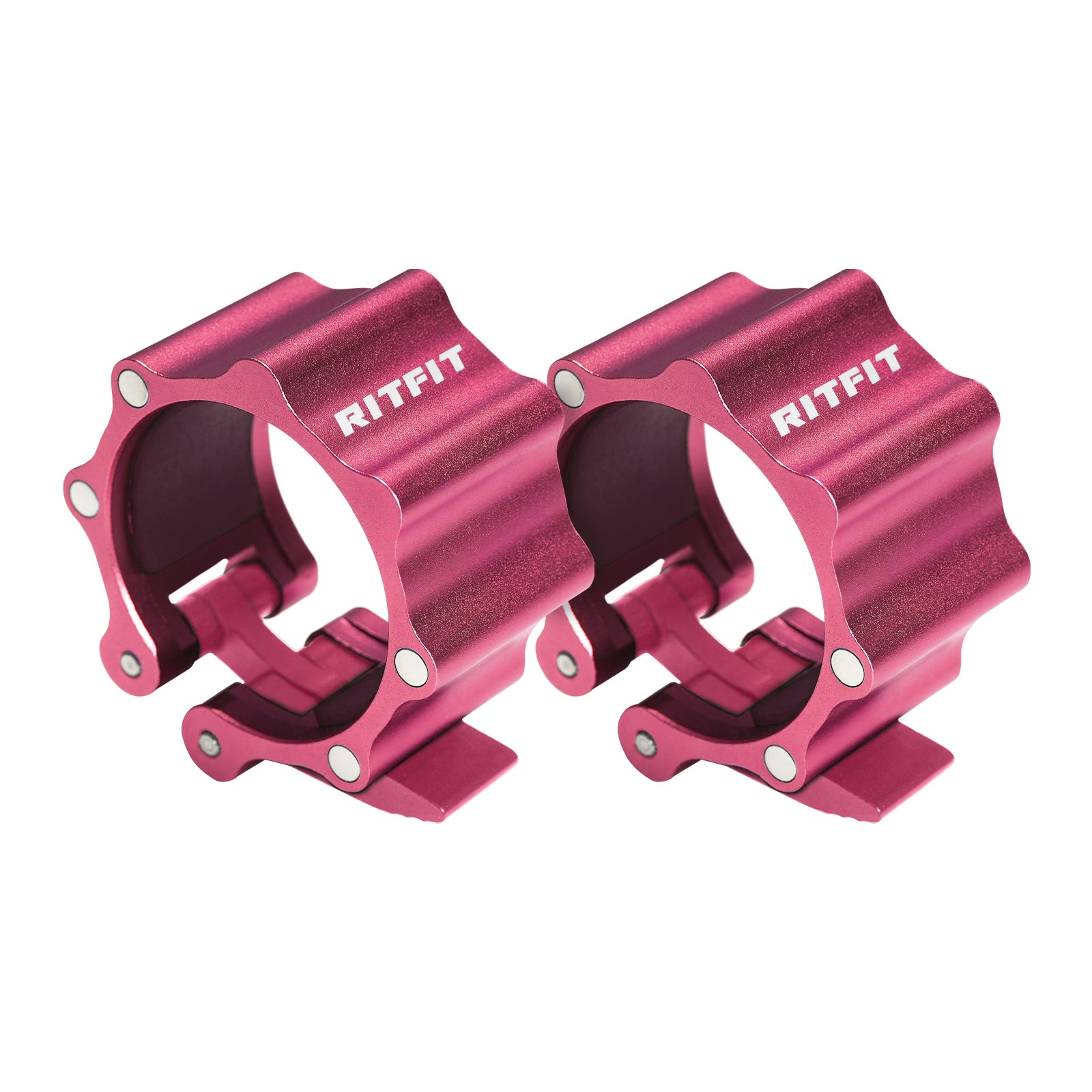 RitFit 2-Inch Barbell Collars, Aluminum Quick Release Clamps with Non-Slip Pads (Pair) - RitFit