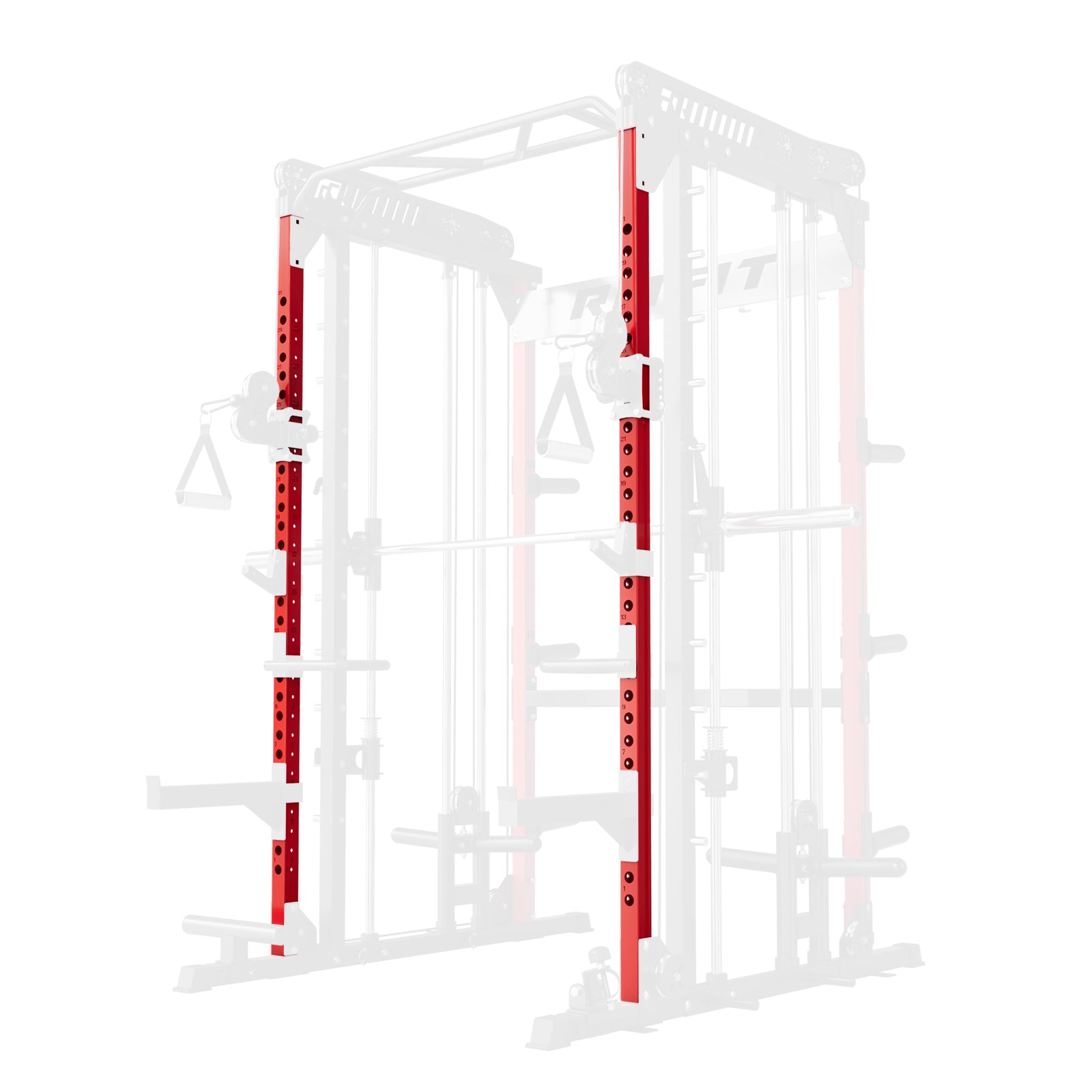 Red RitFit FUM1 11-gauge upright frame attachment for M1 PRO power rack