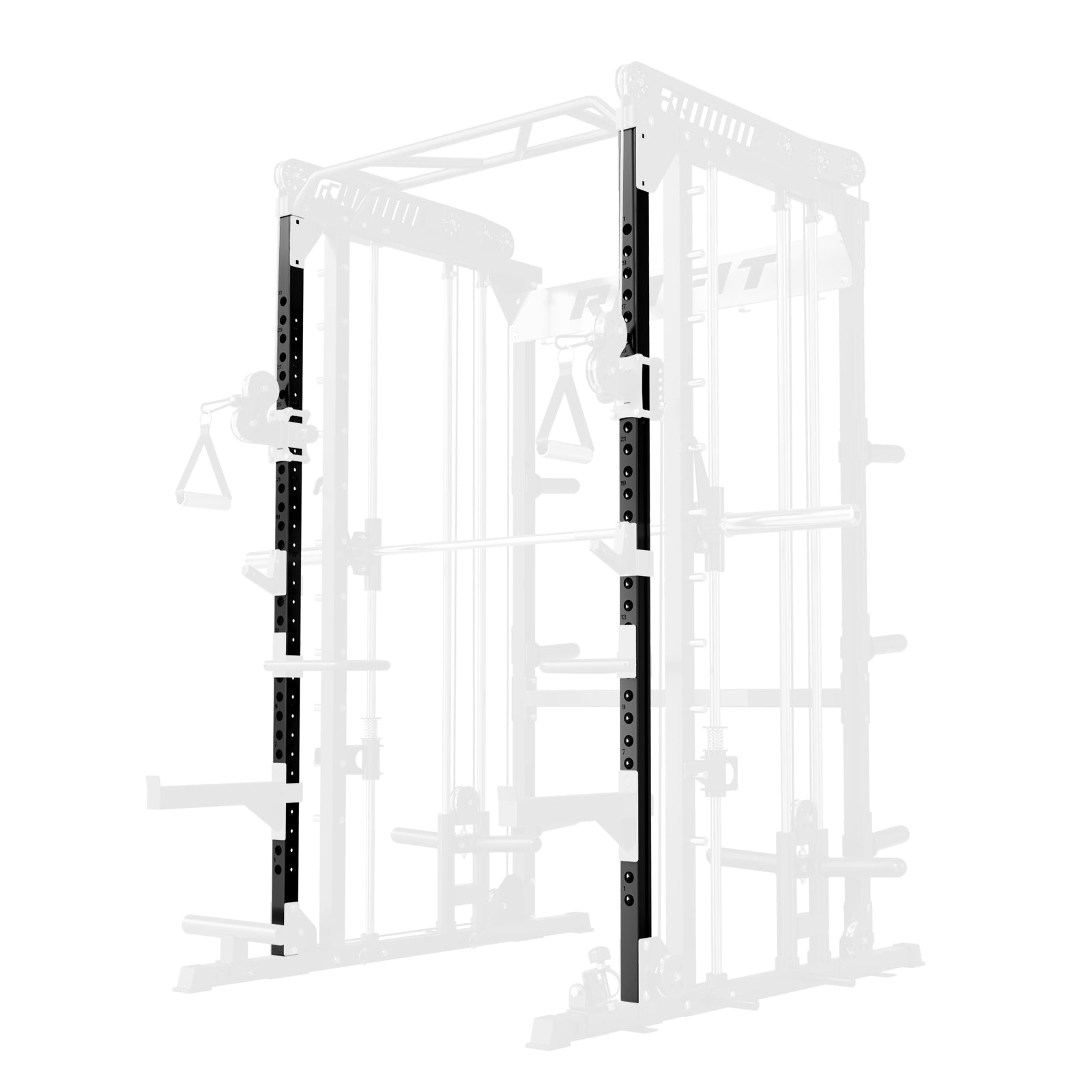 Black RitFit FUM1 11-gauge upright frame attachment for M1 PRO power rack