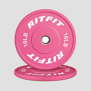 RitFit Pink Olympic Bumper Weight Plates - 2-Inch